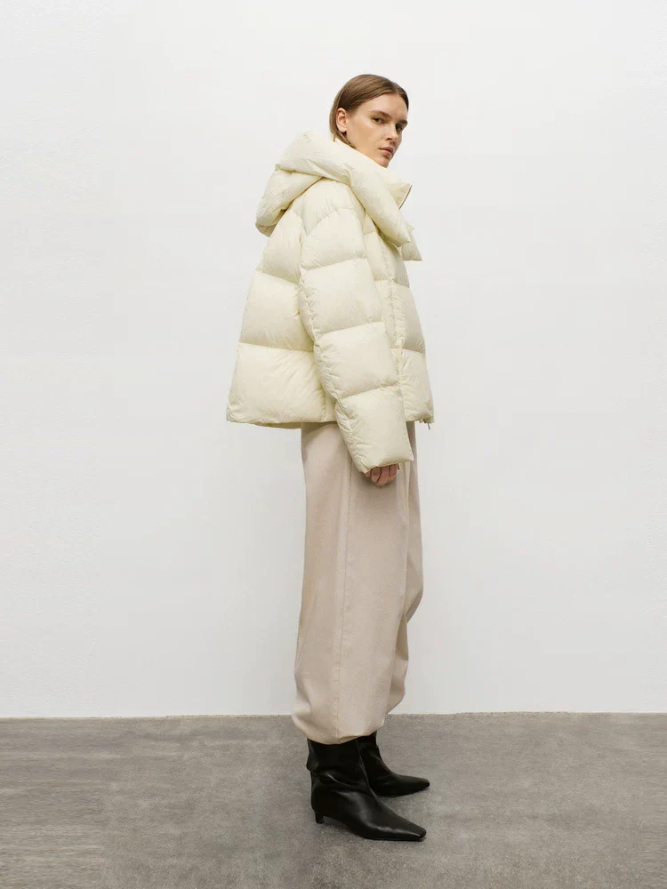 Cropped Hooded Puffer - Image 2