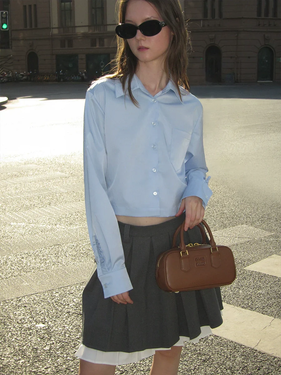 Cropped Lapel Shirt - Image 4
