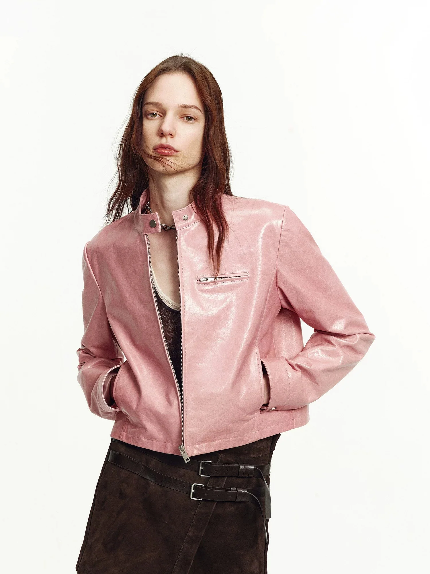 Cropped Leather Jacket