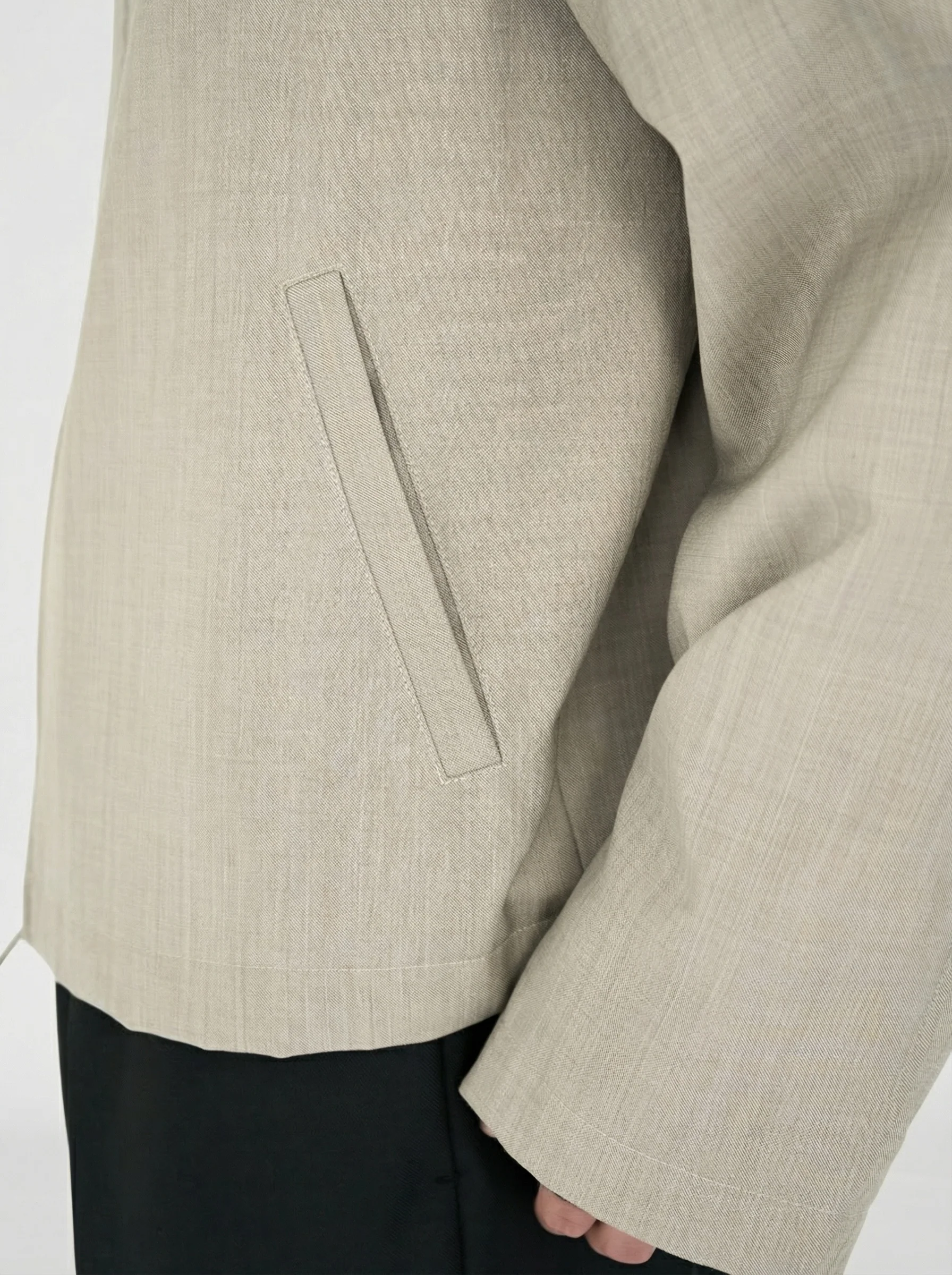 Cropped Merino Two-Way Zip Jacket - Image 8
