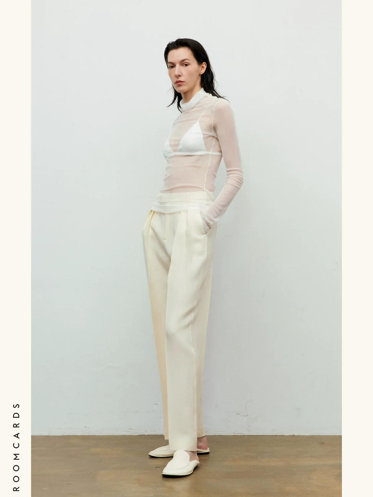 Cropped Silk-Wool Straight Trousers