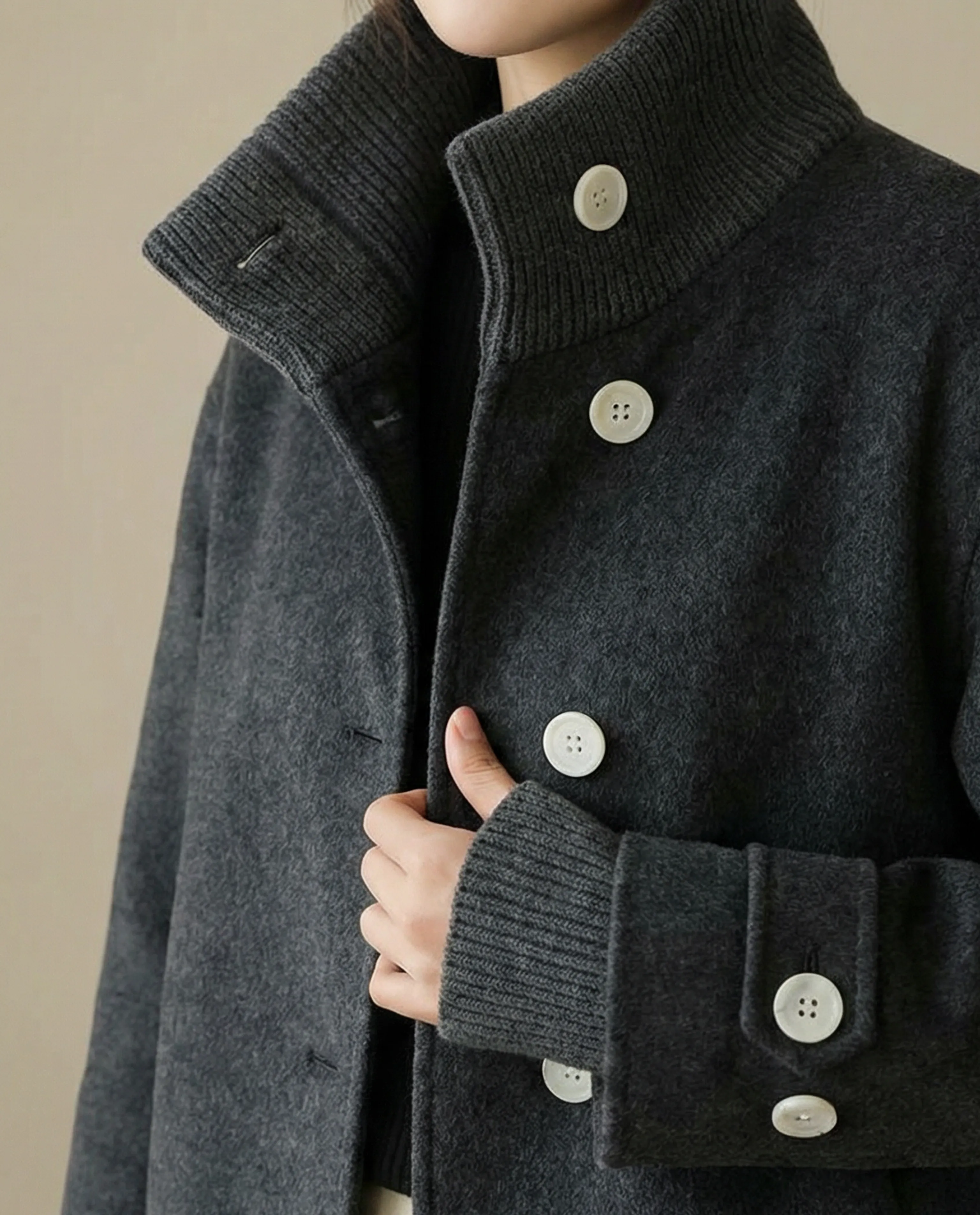 Cropped Stand Collar Down Jacket