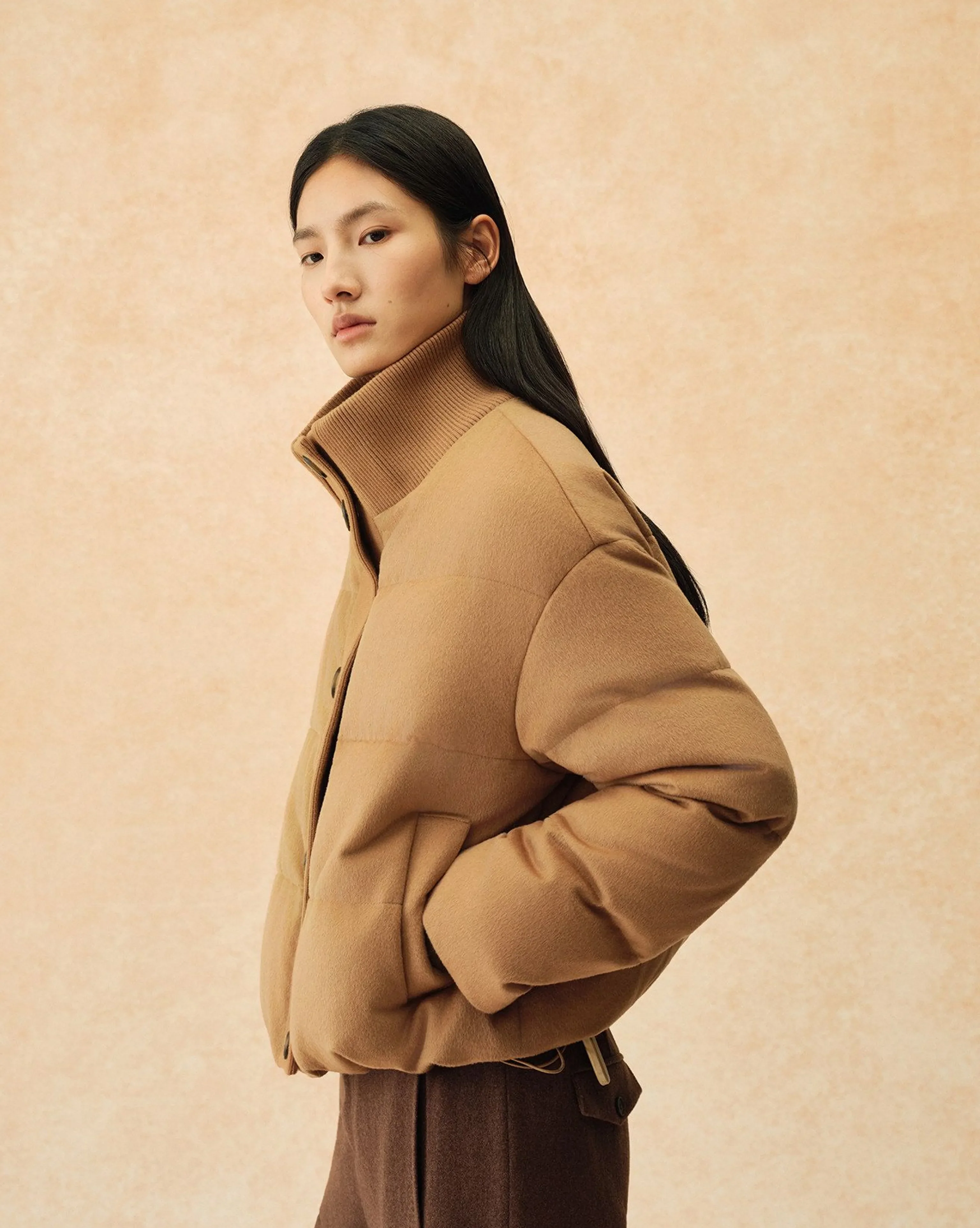 Cropped Stand Collar Down Jacket - Image 2
