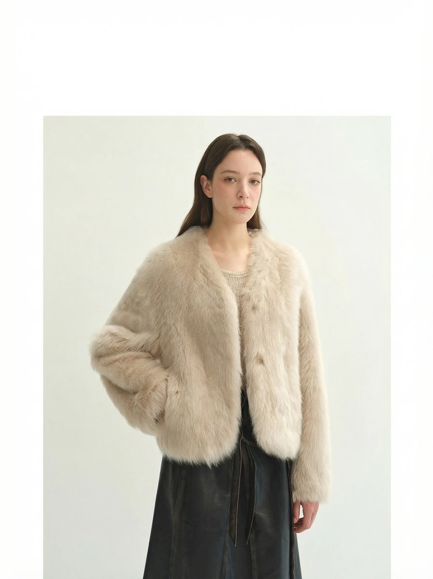 Cropped Toscana Shearling Jacket - Image 4