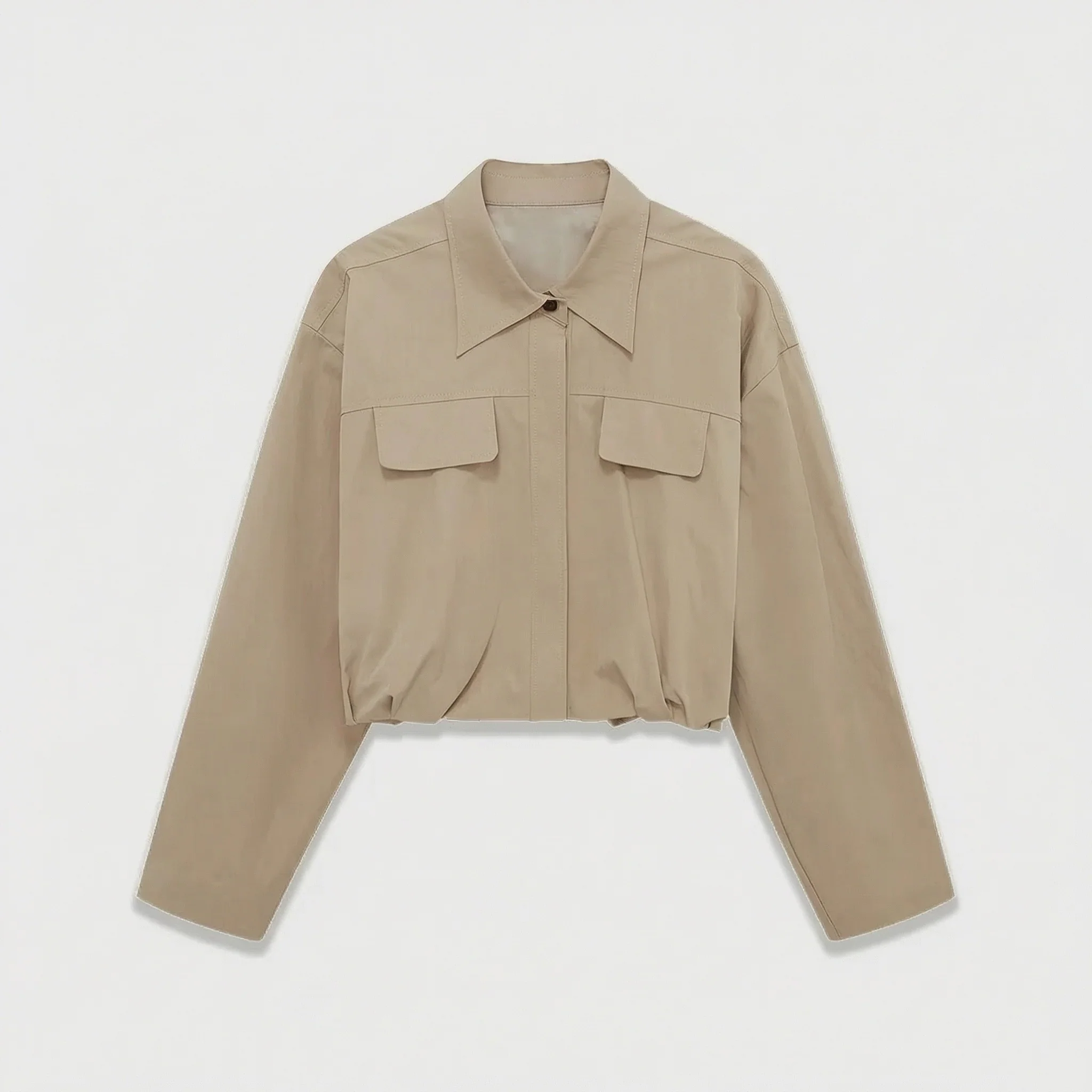 Cropped Utility Shirt Jacket - Image 7