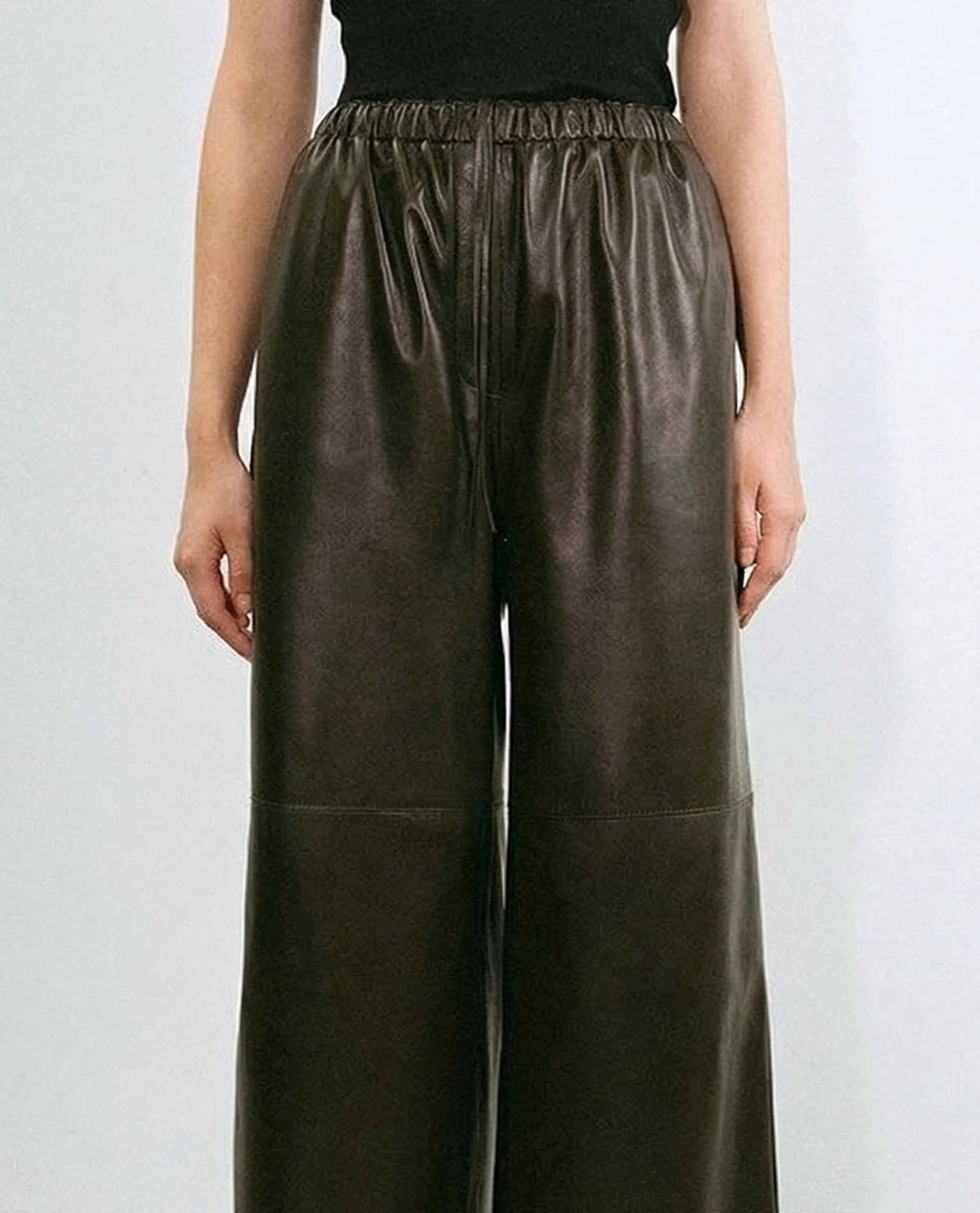 Cropped Wide-Leg Lambskin Pants - Image 7