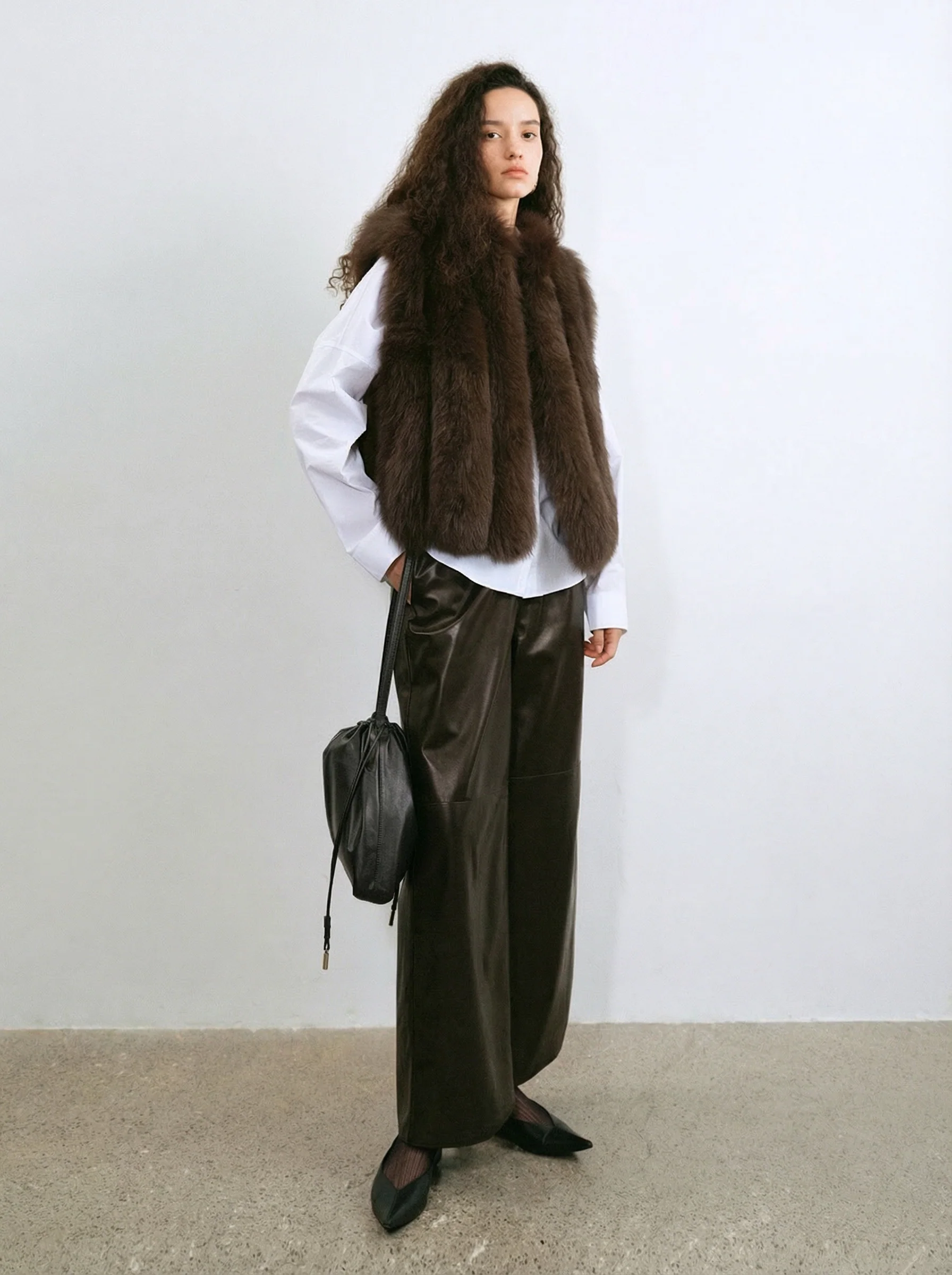 Cropped Wide-Leg Lambskin Pants - Image 8