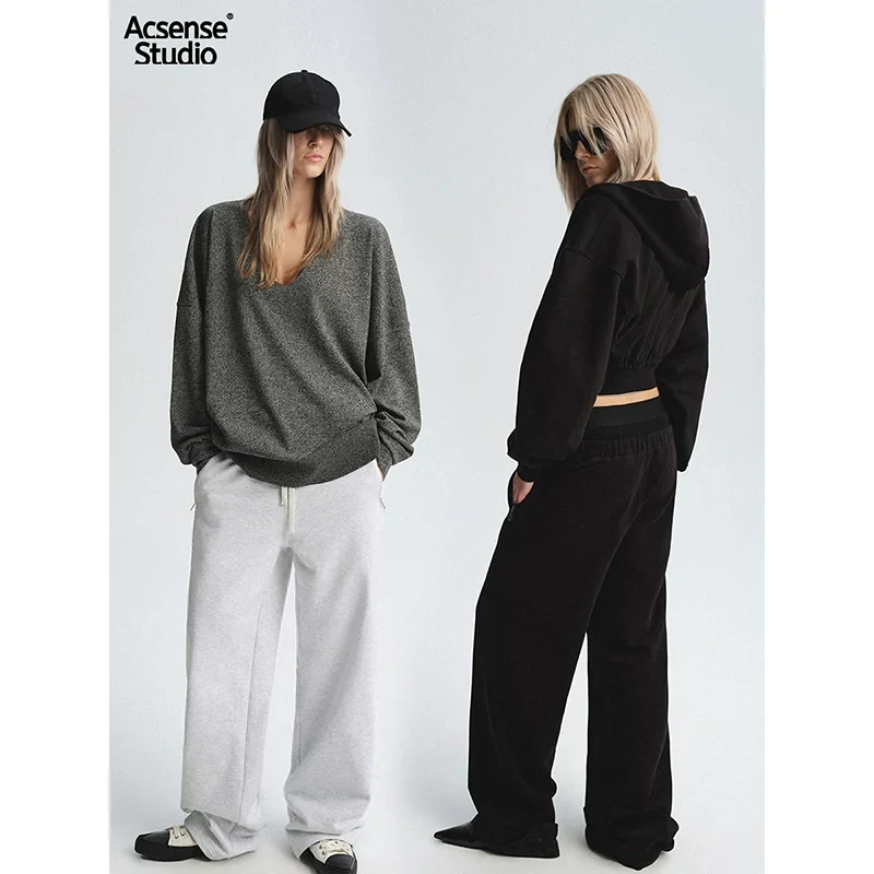 Cropped Zip-Up Hoodie and Wide-Leg Sweatpants Set - Image 4