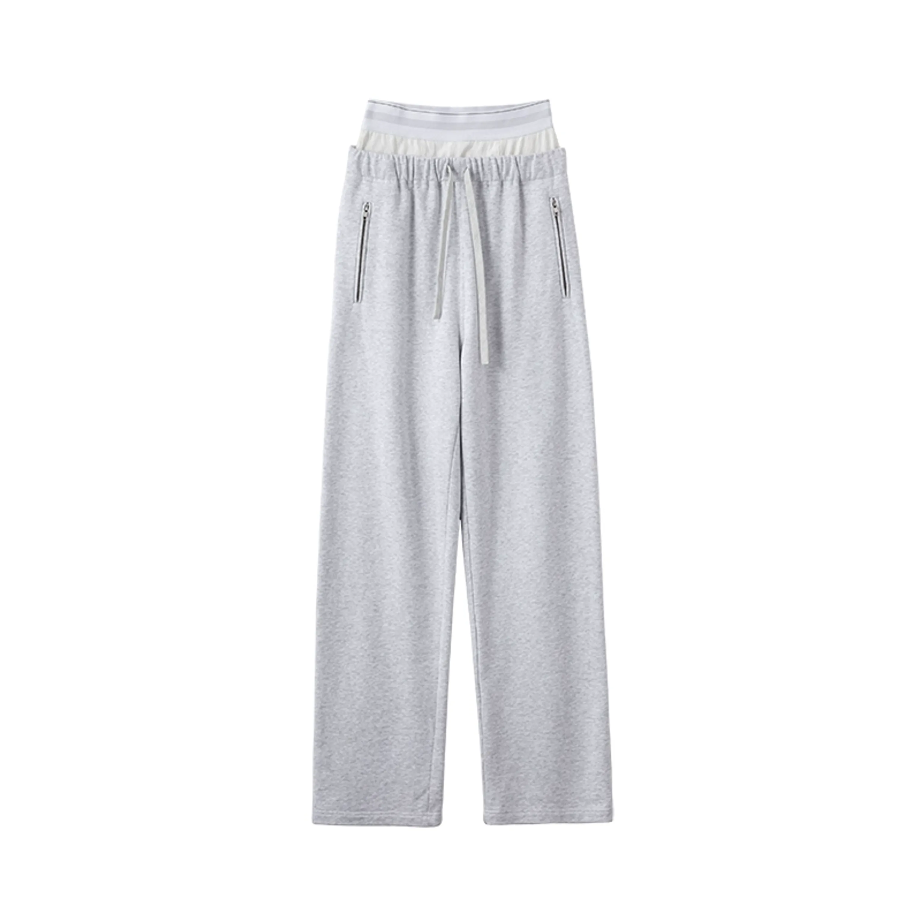 Cropped Zip-Up Hoodie and Wide-Leg Sweatpants Set - Image 5