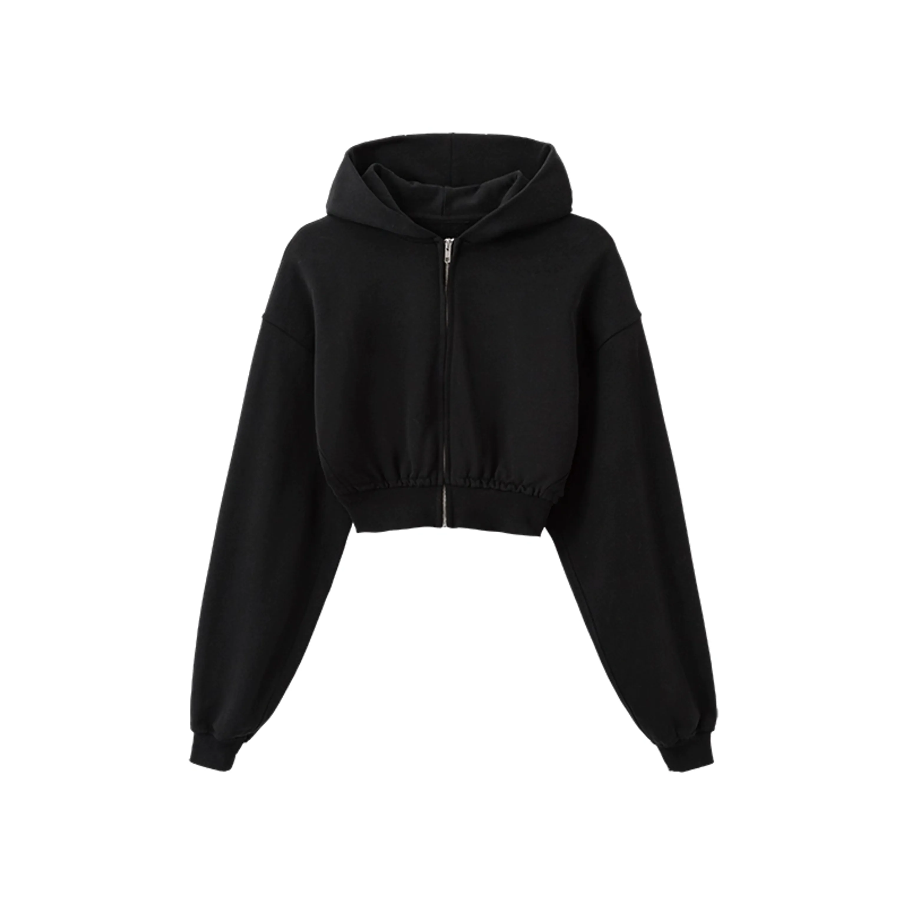 Cropped Zip-Up Hoodie and Wide-Leg Sweatpants Set - Image 8