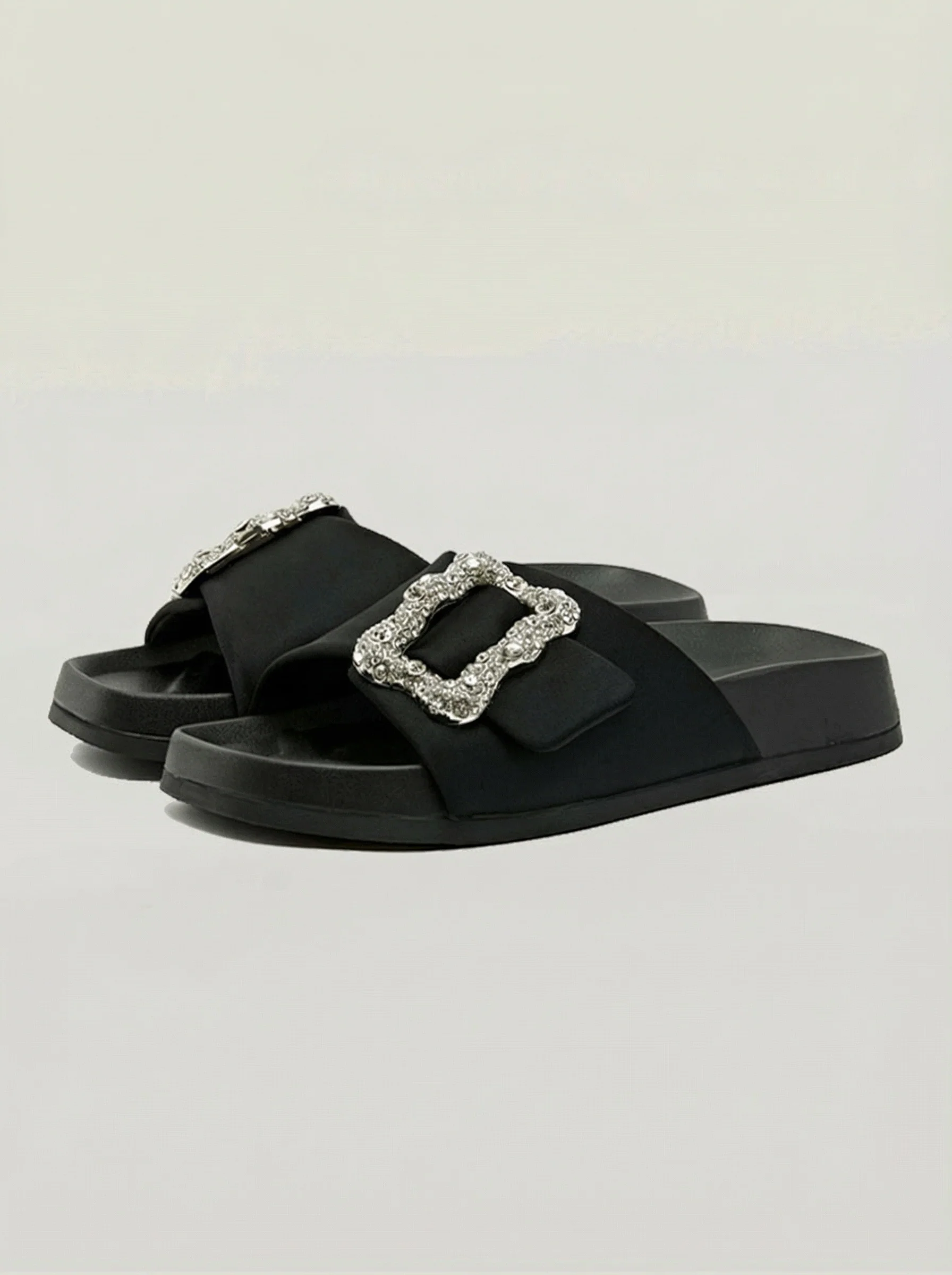 Crystal Buckle Slide Sandals - Image 5