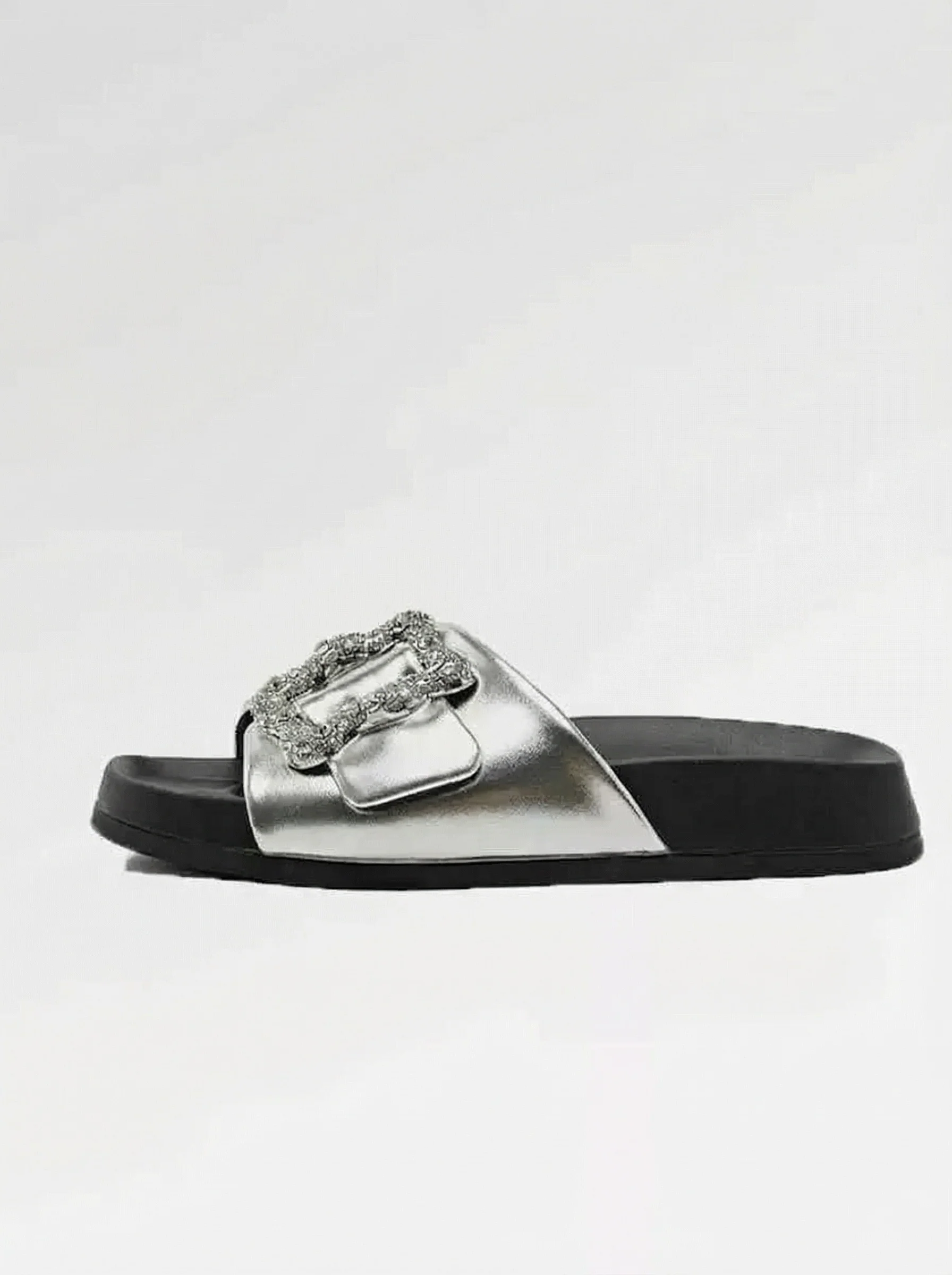 Crystal Buckle Slide Sandals - Image 7