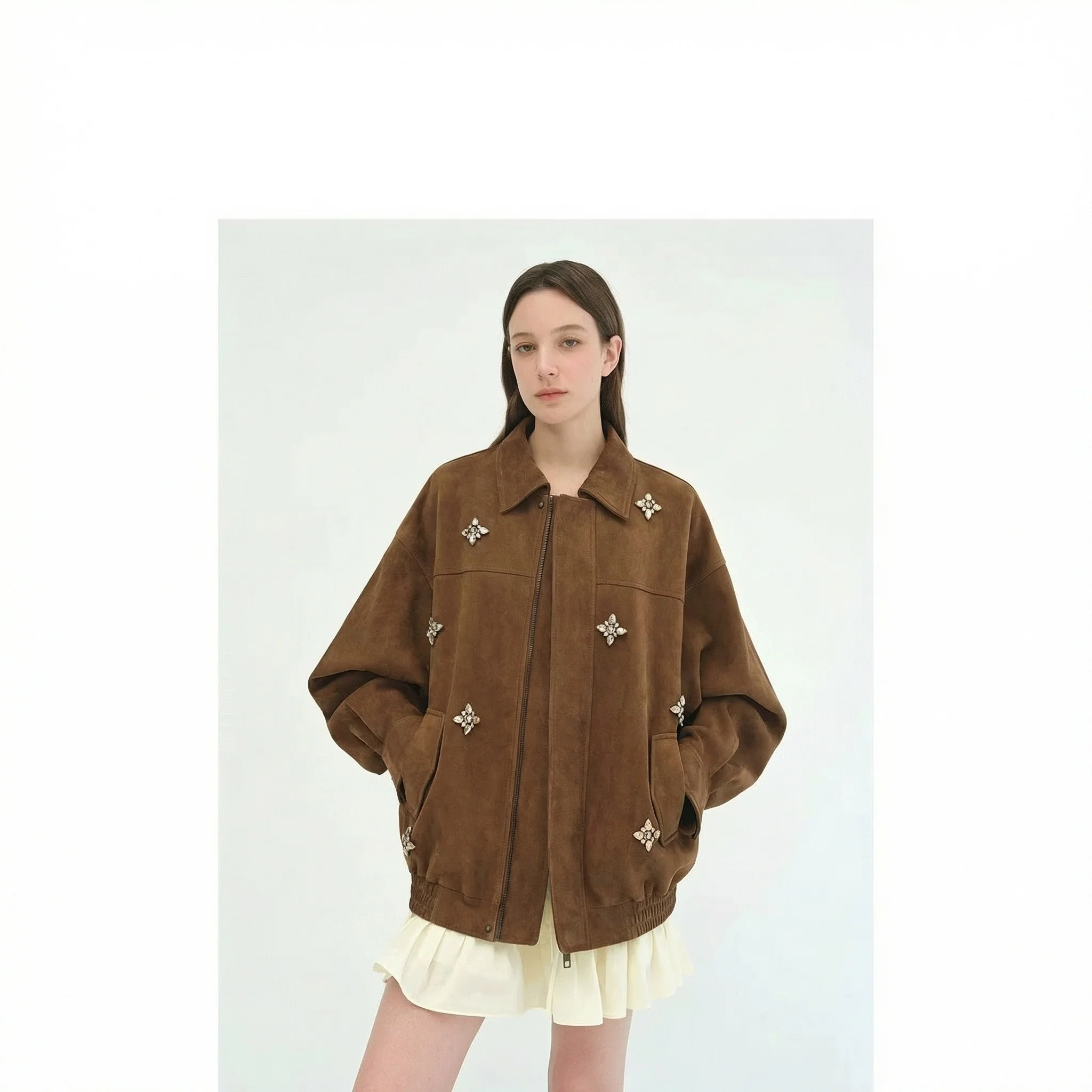 Crystal Top Grain Leather Jacket - Image 7