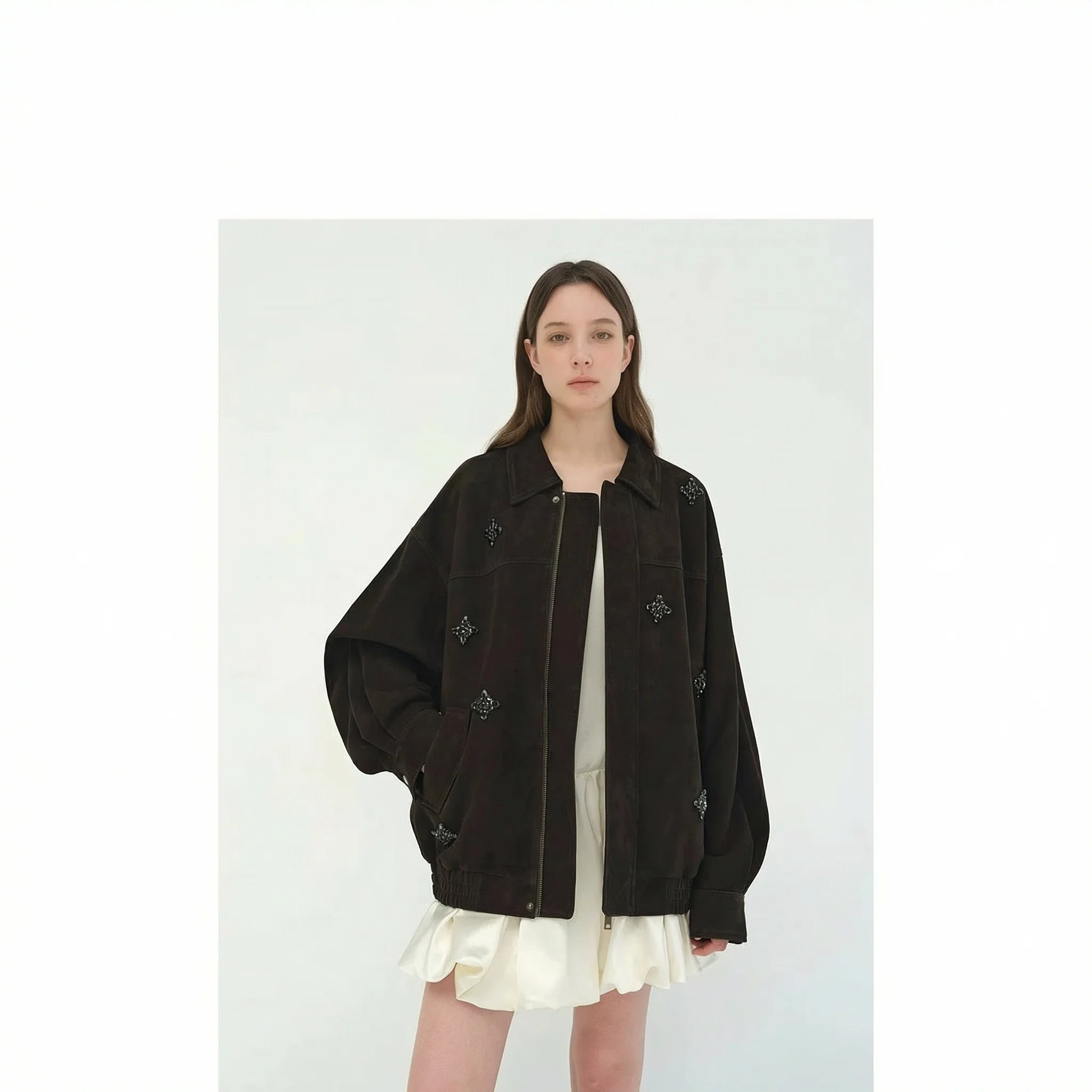 Crystal Top Grain Leather Jacket - Image 8