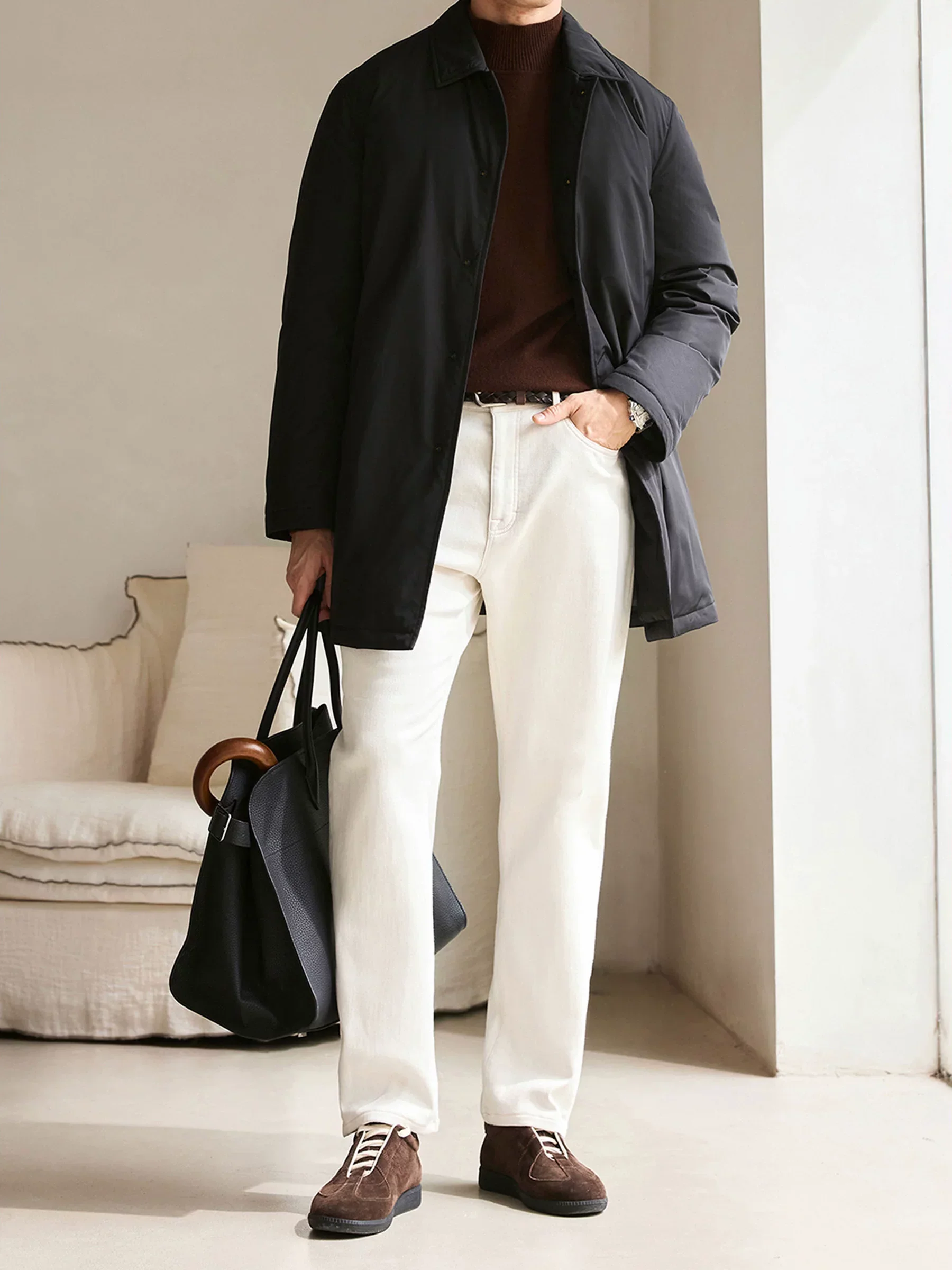 Cuban Collar Down Coat