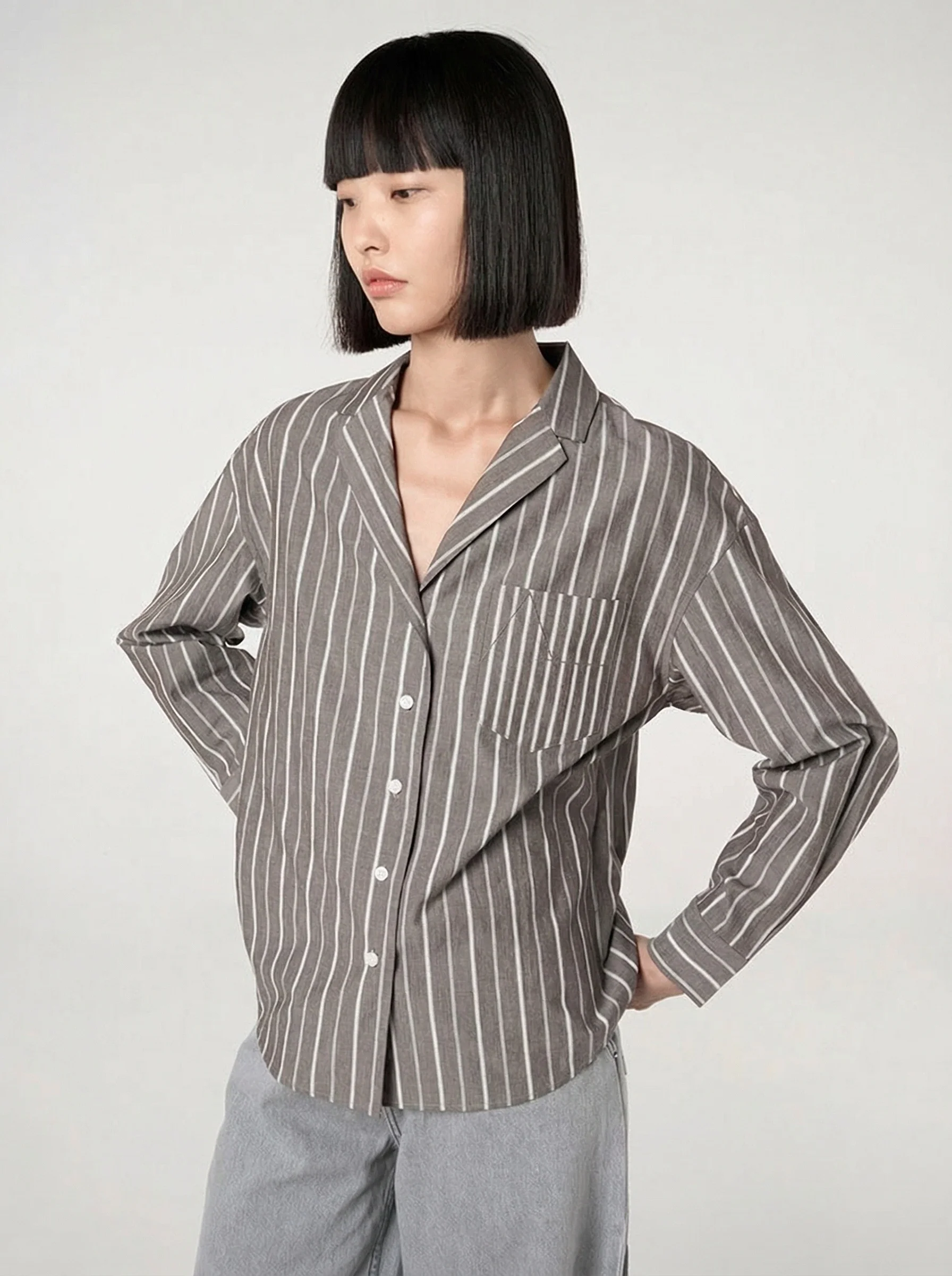 Cuban Collar Striped Shirt - Image 6