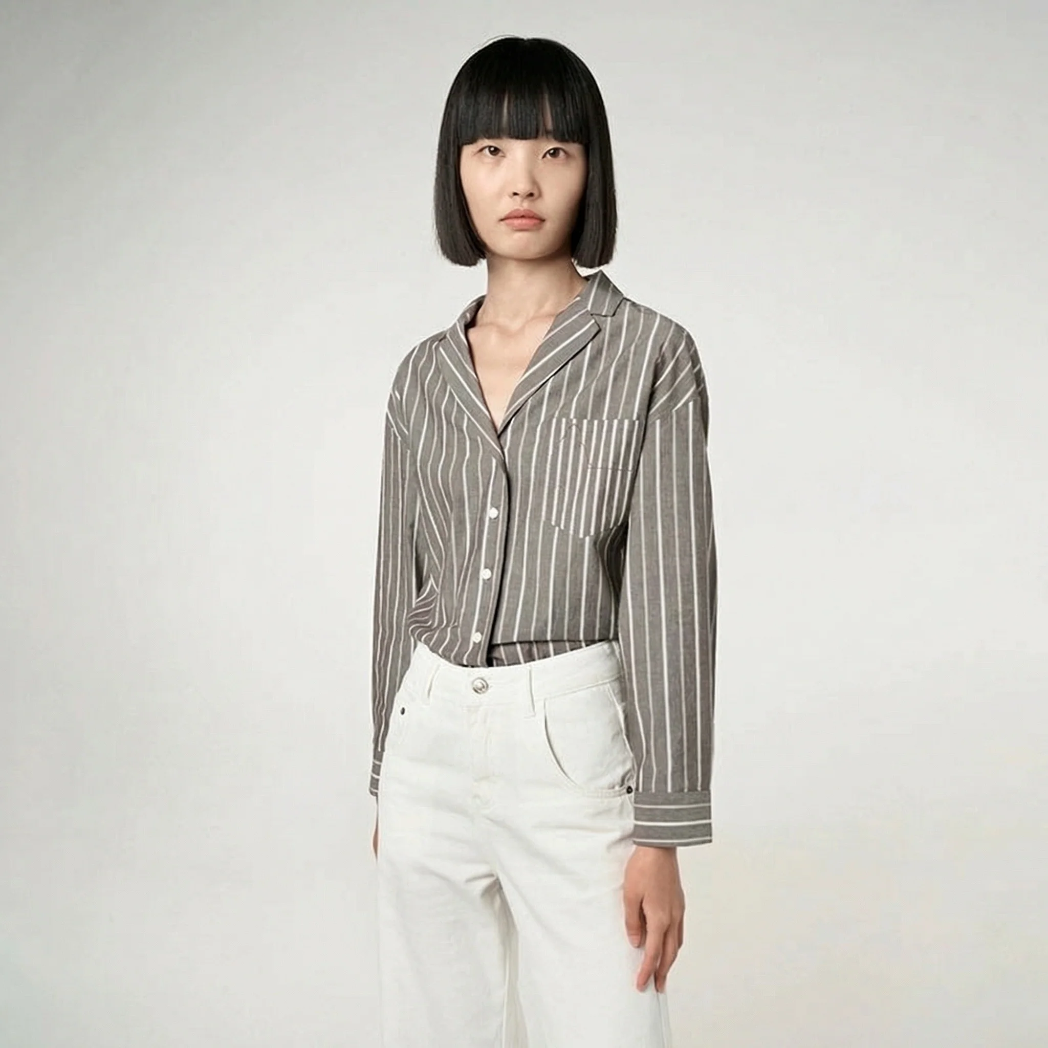 Cuban Collar Striped Shirt - Image 7