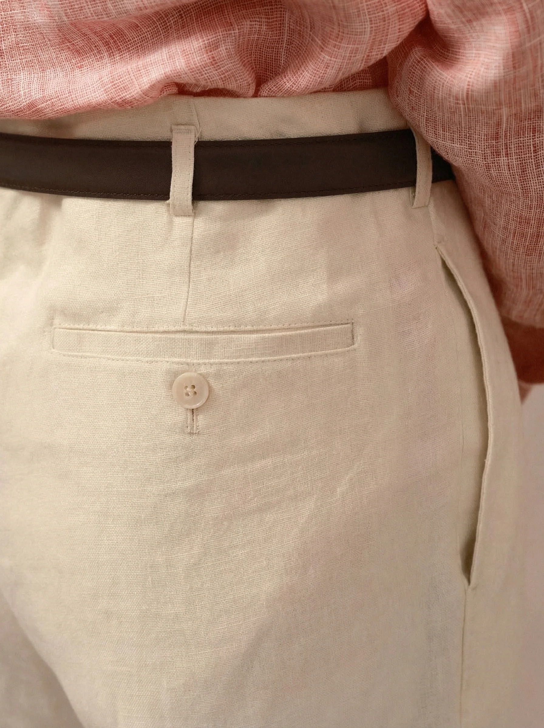 Cuffed Pleated Linen Trousers - Image 3