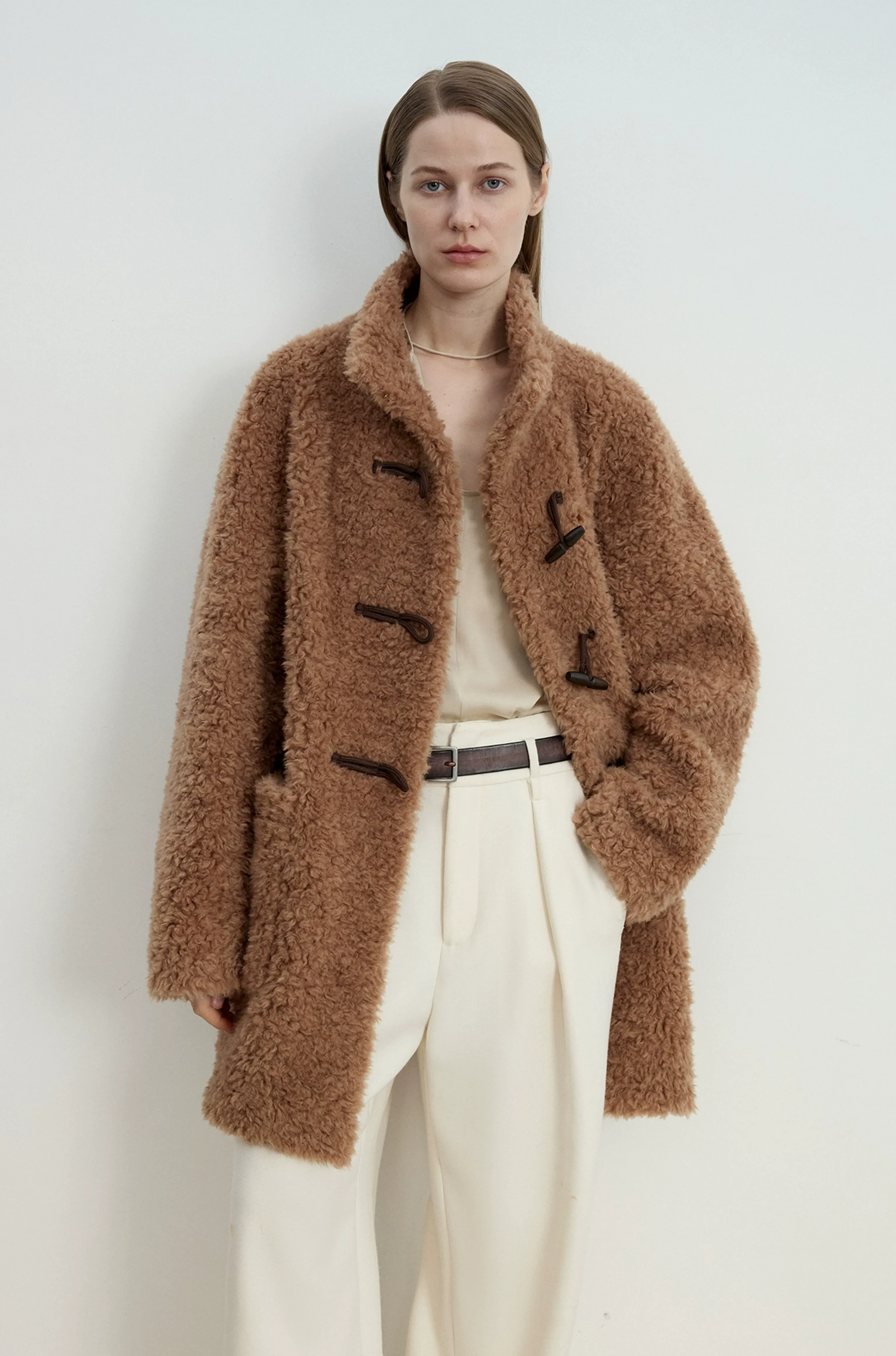 Curly Lambswool Toggle Coat
