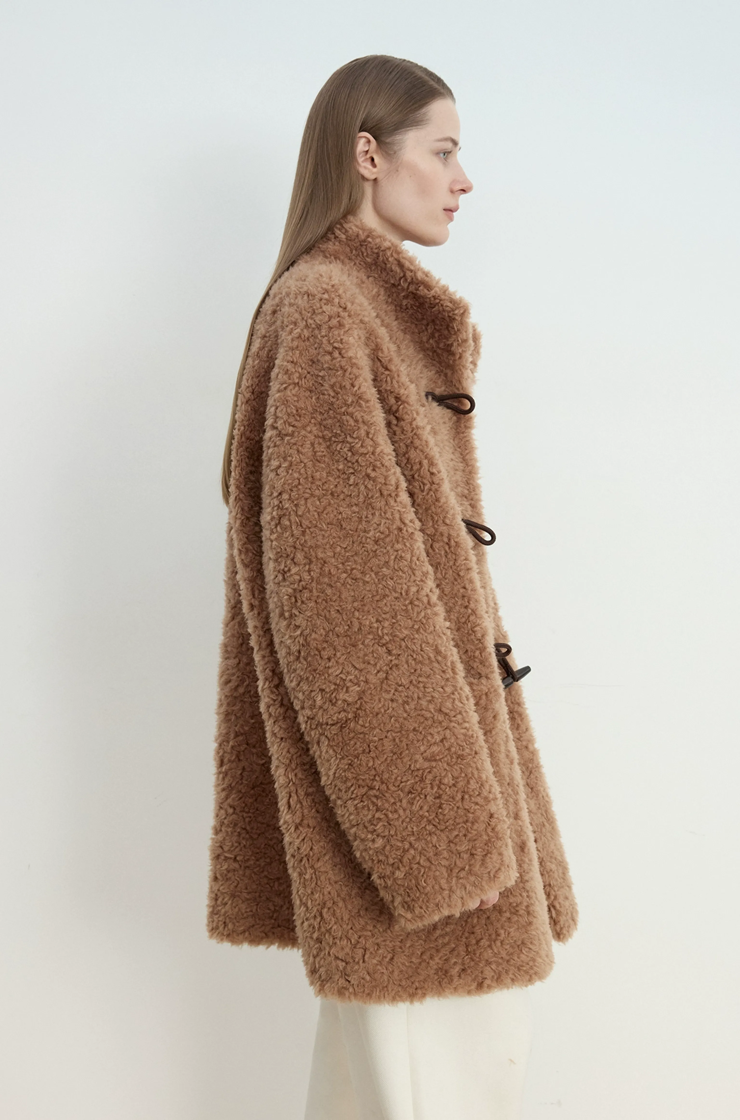 Curly Lambswool Toggle Coat - Image 2