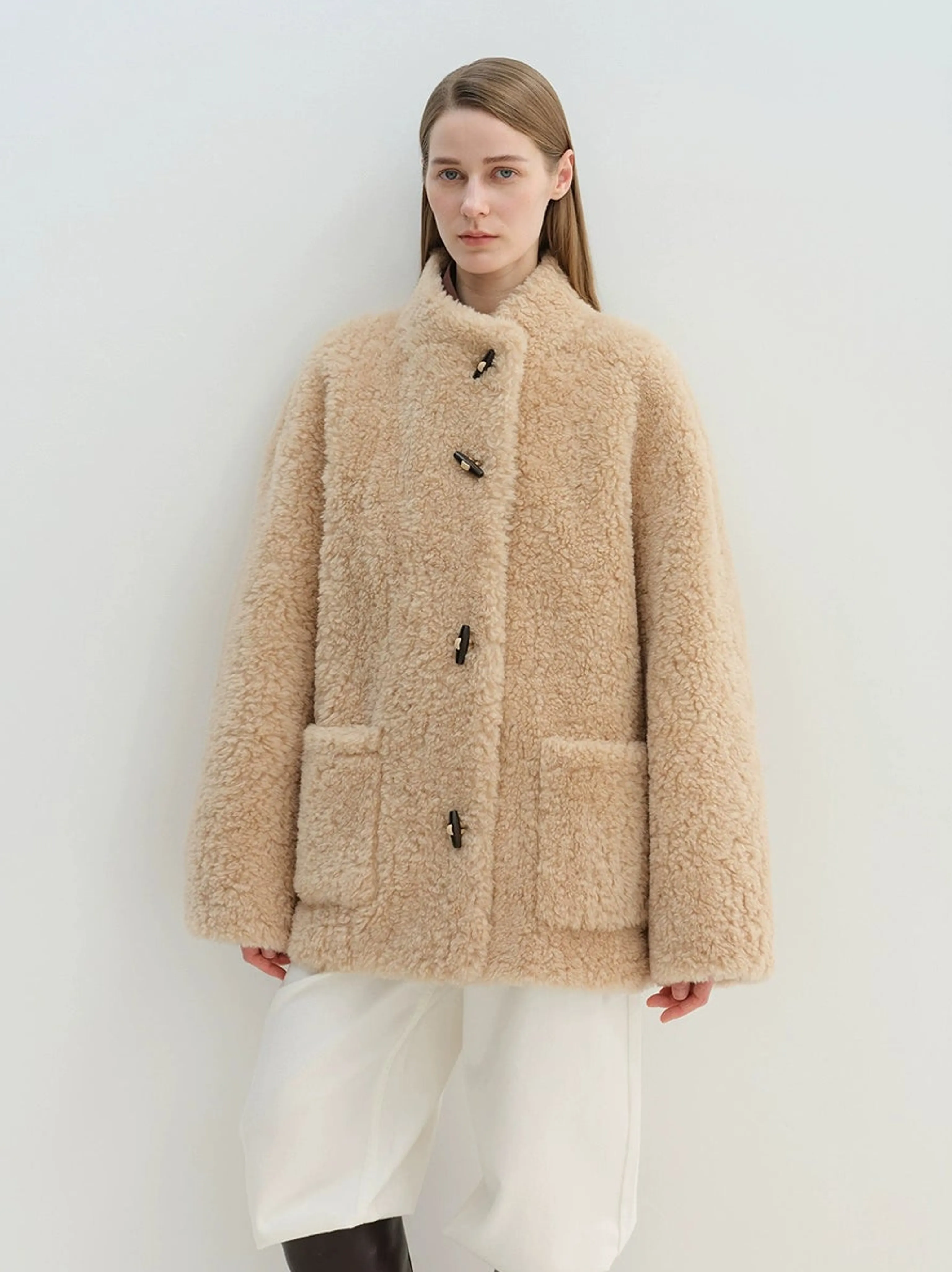Curly Lambswool Toggle Coat - Image 4