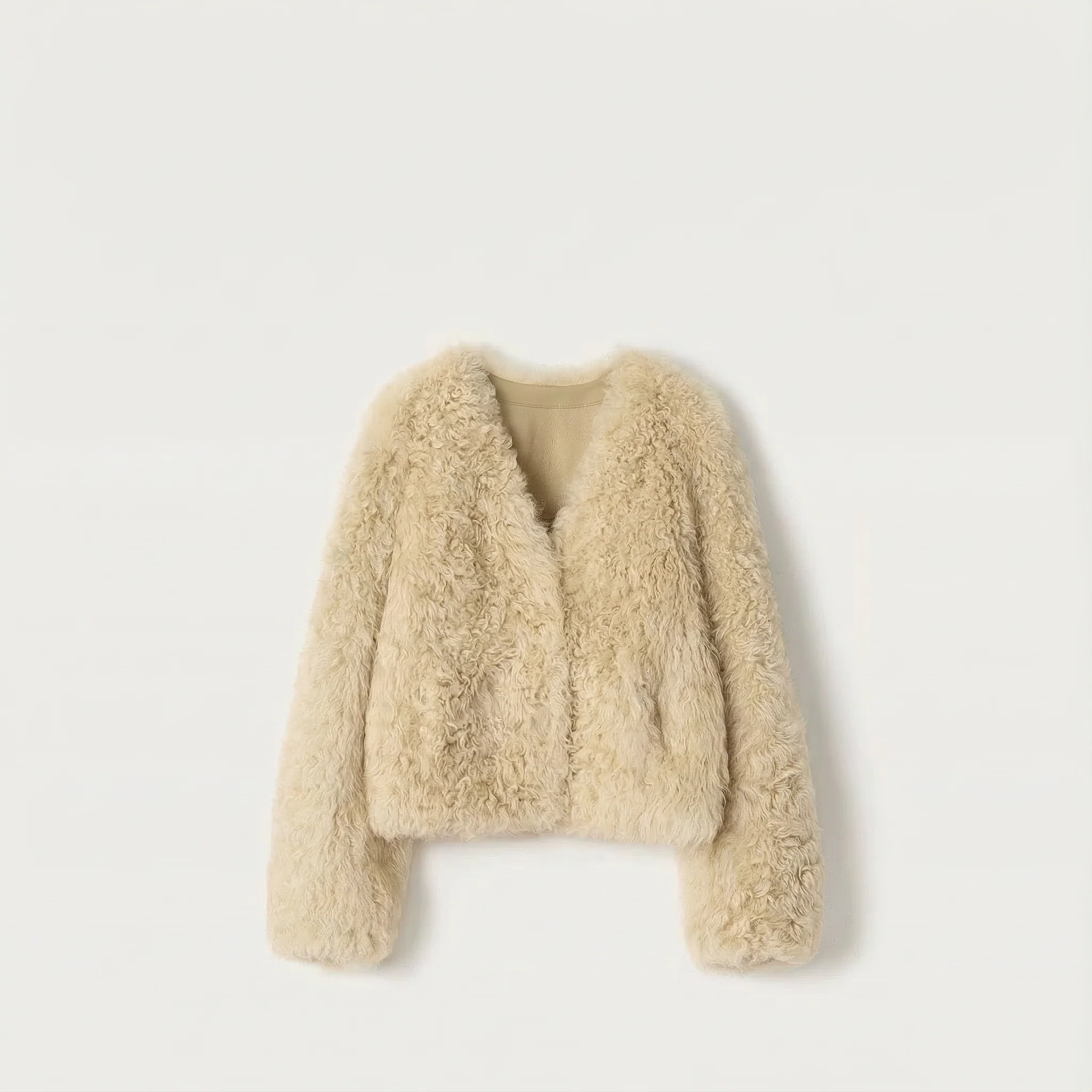 Curly Shearling Jacket - Image 8