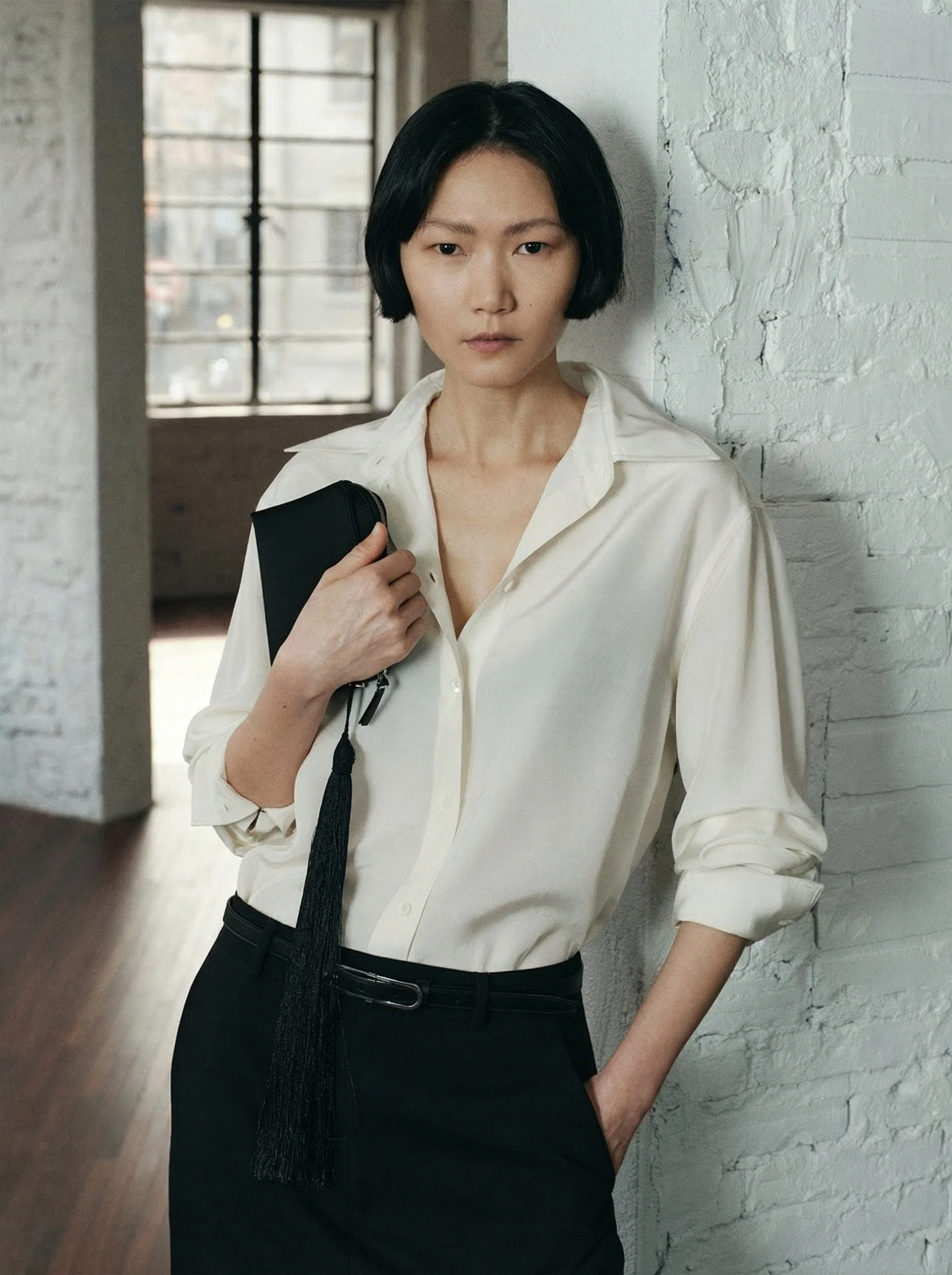 Curved-Hem Viscose Shirt - Image 2