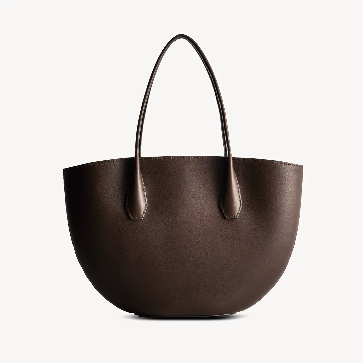 Curved Leather Tote - Image 5