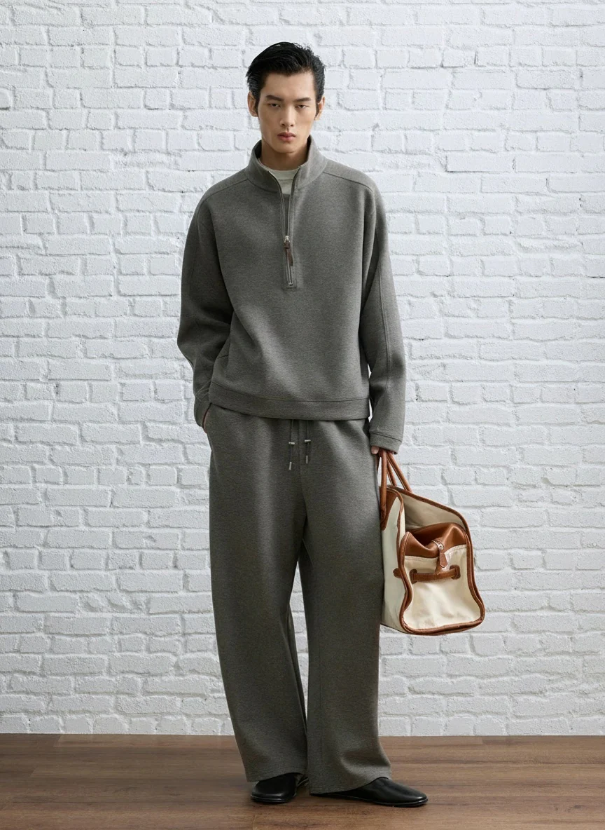 Curved Wool-Blend Wide-Leg Pants - Image 2
