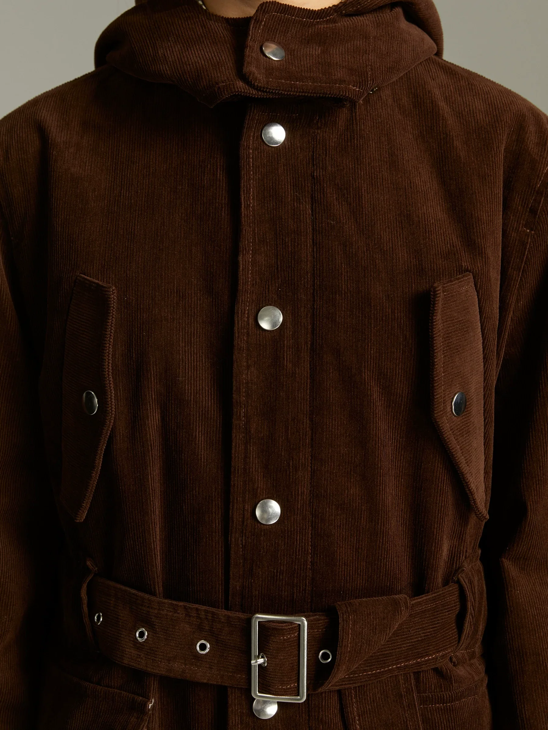 Custom-Dyed Corduroy Mid-Length Coat - Image 5