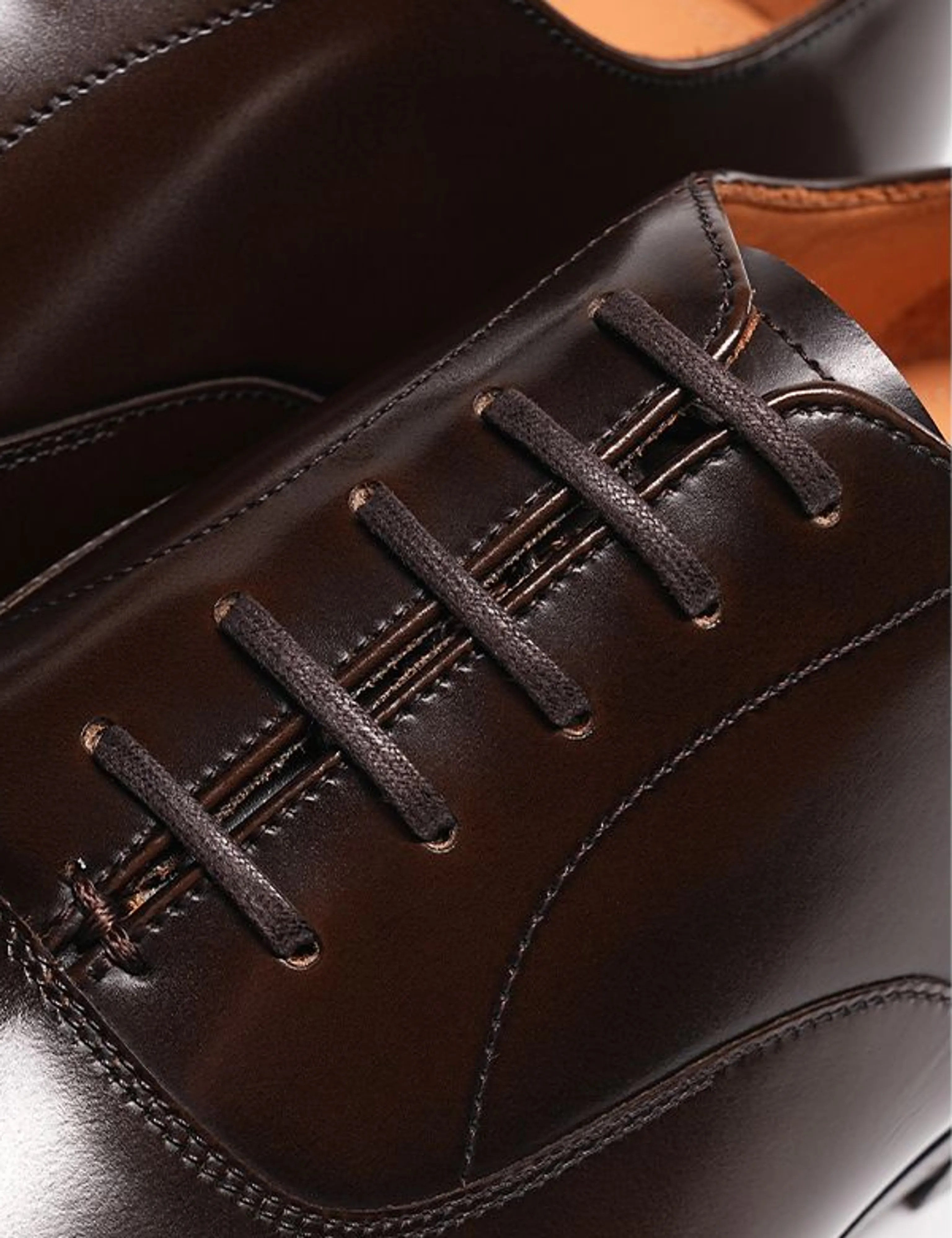 Dark Brown Italian Leather Cap-Toe Oxford - Image 4