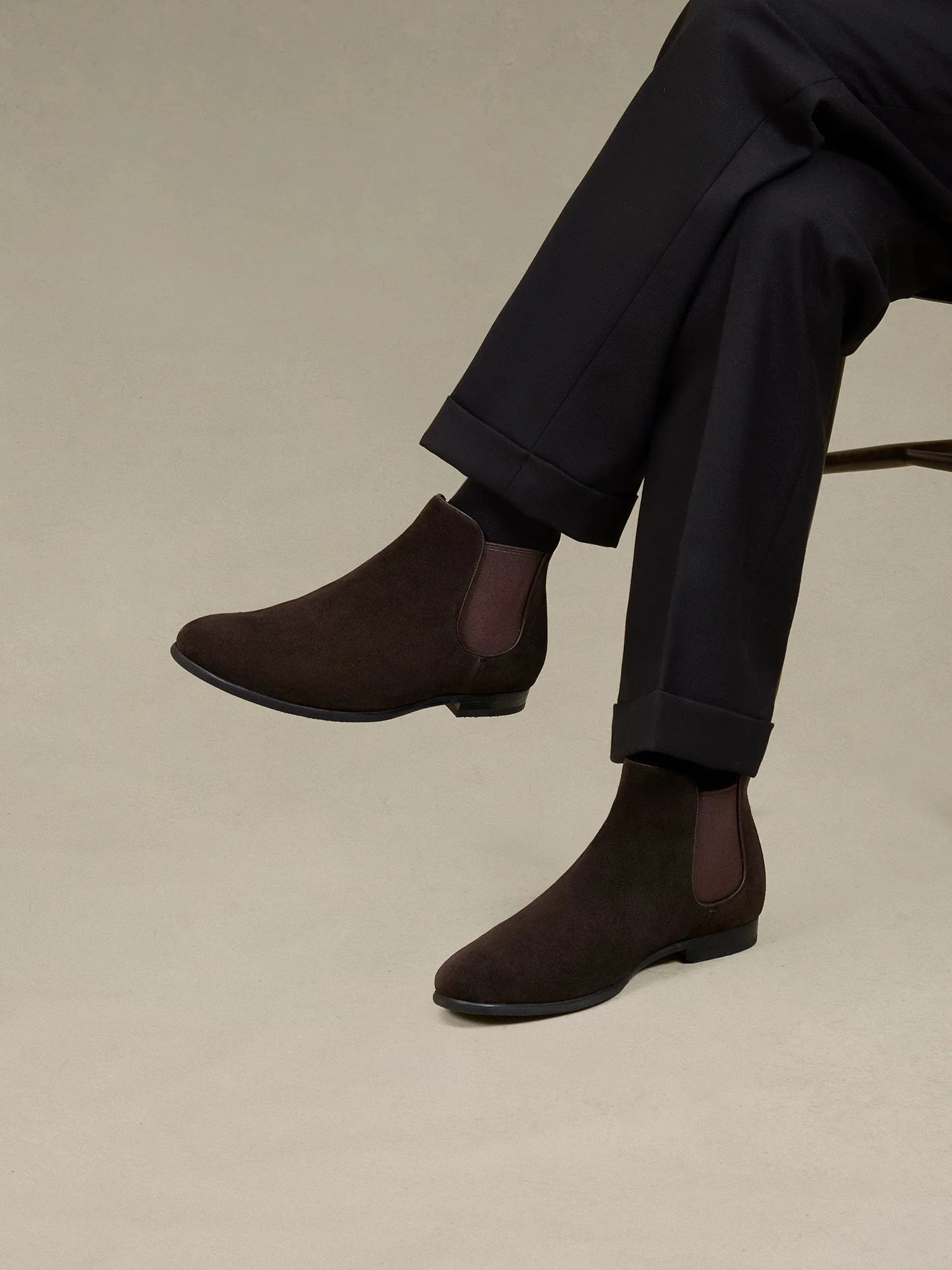 Dark Brown Suede Chelsea Boot