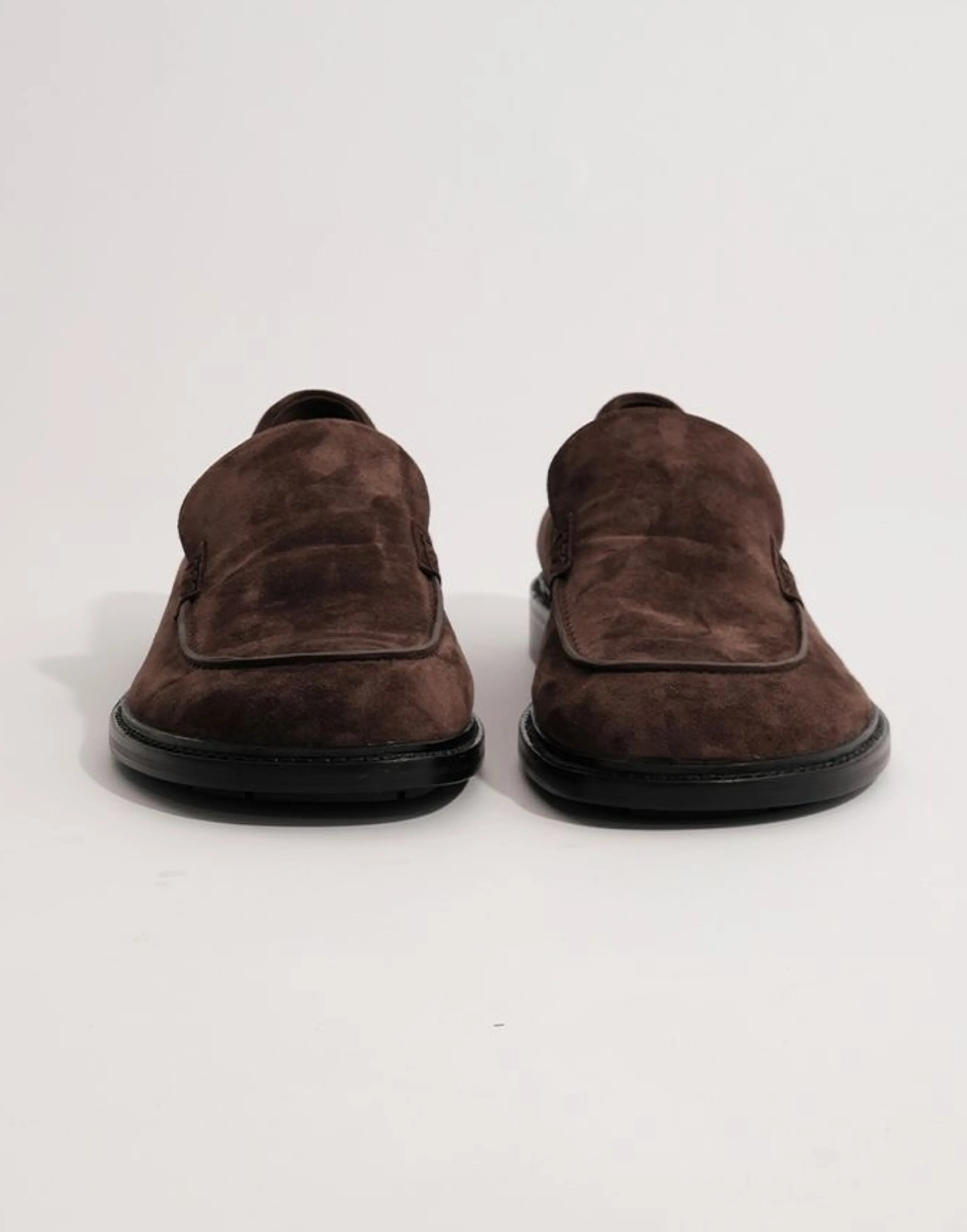 Dark Brown Suede Moc-Toe Loafers - Image 6