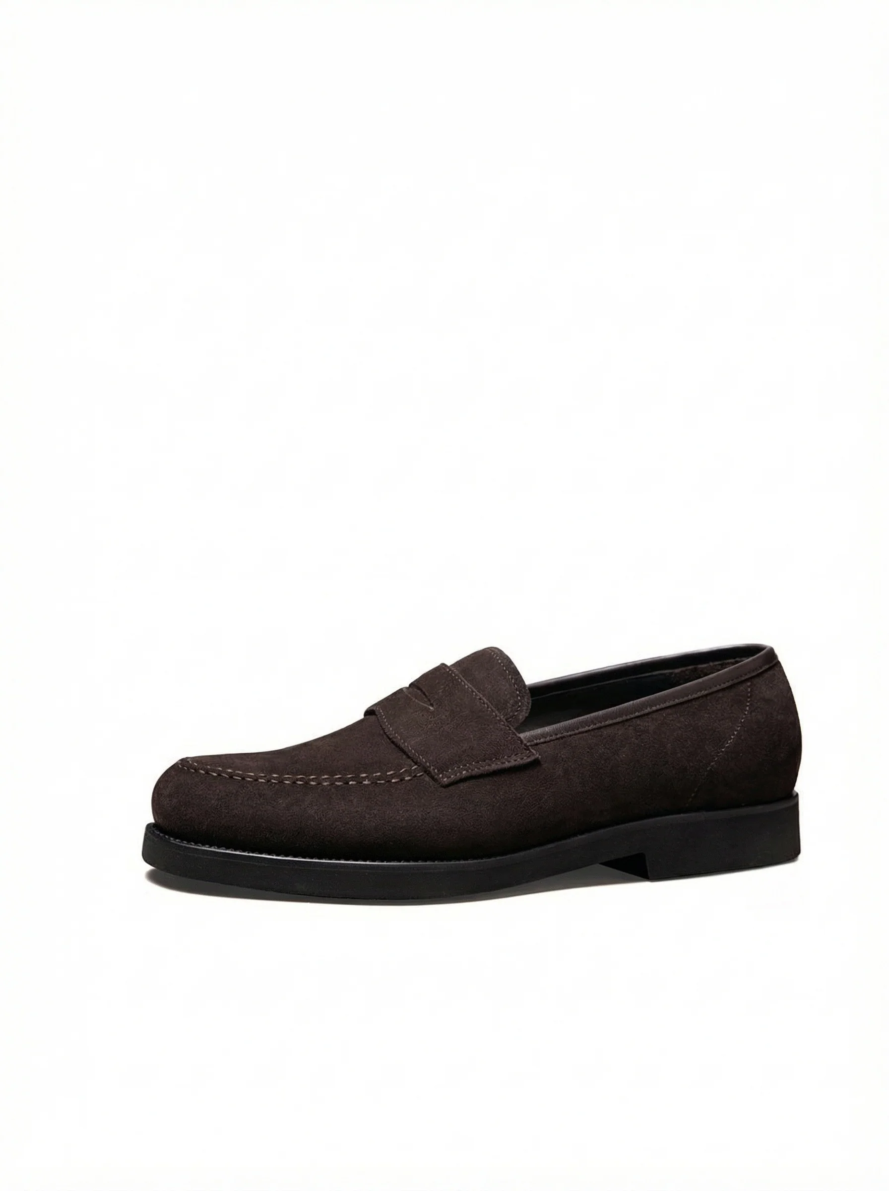 Dark Brown Suede Penny Loafer