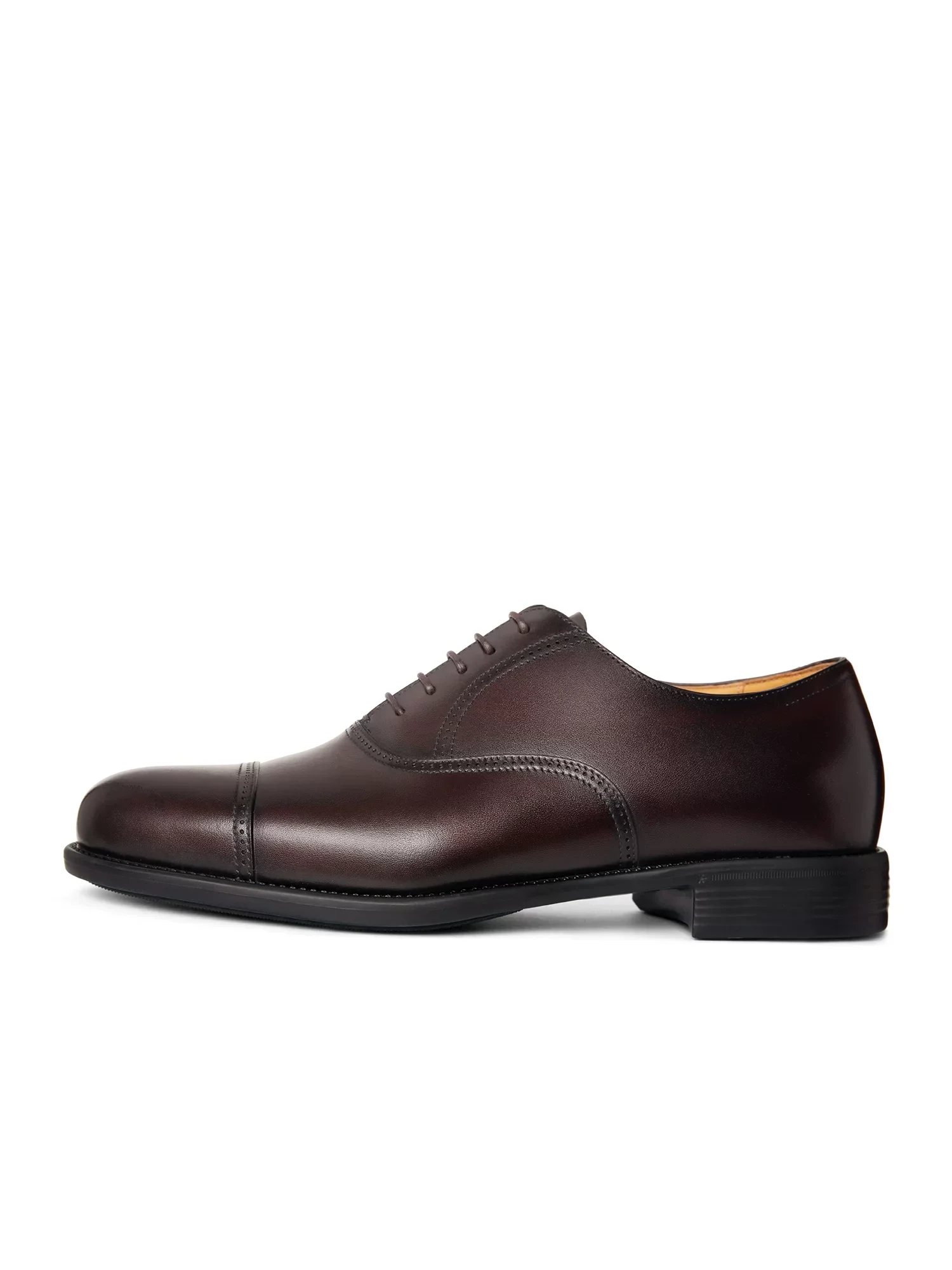 Dark Brown Top-Grain Leather Cap-Toe Oxford - Image 2