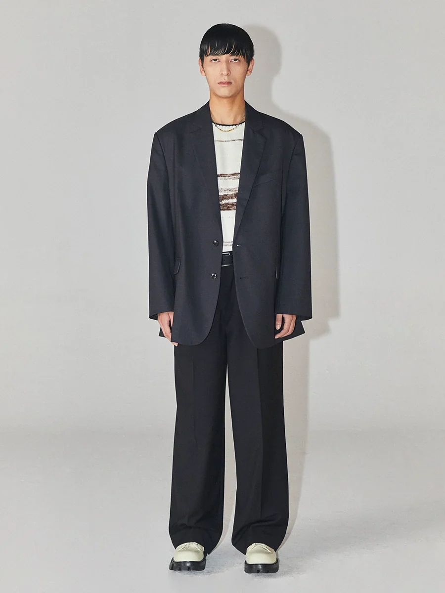 Dark Plaid Wool Blazer - Image 2