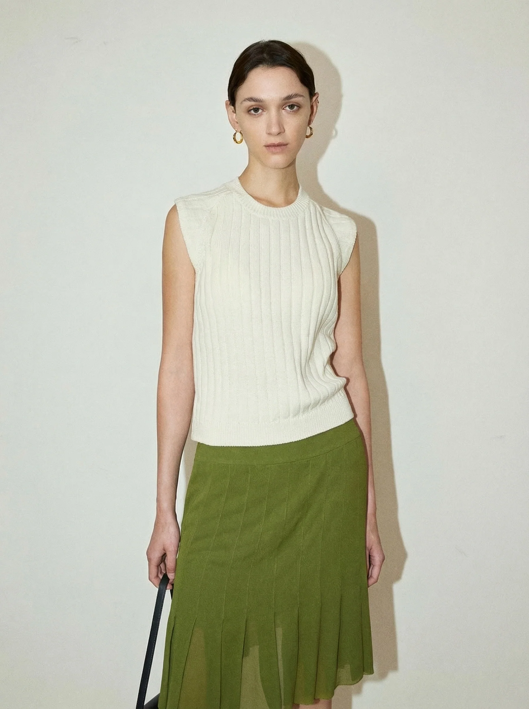 Deconstructed Ribbed Knit Vest - Image 4