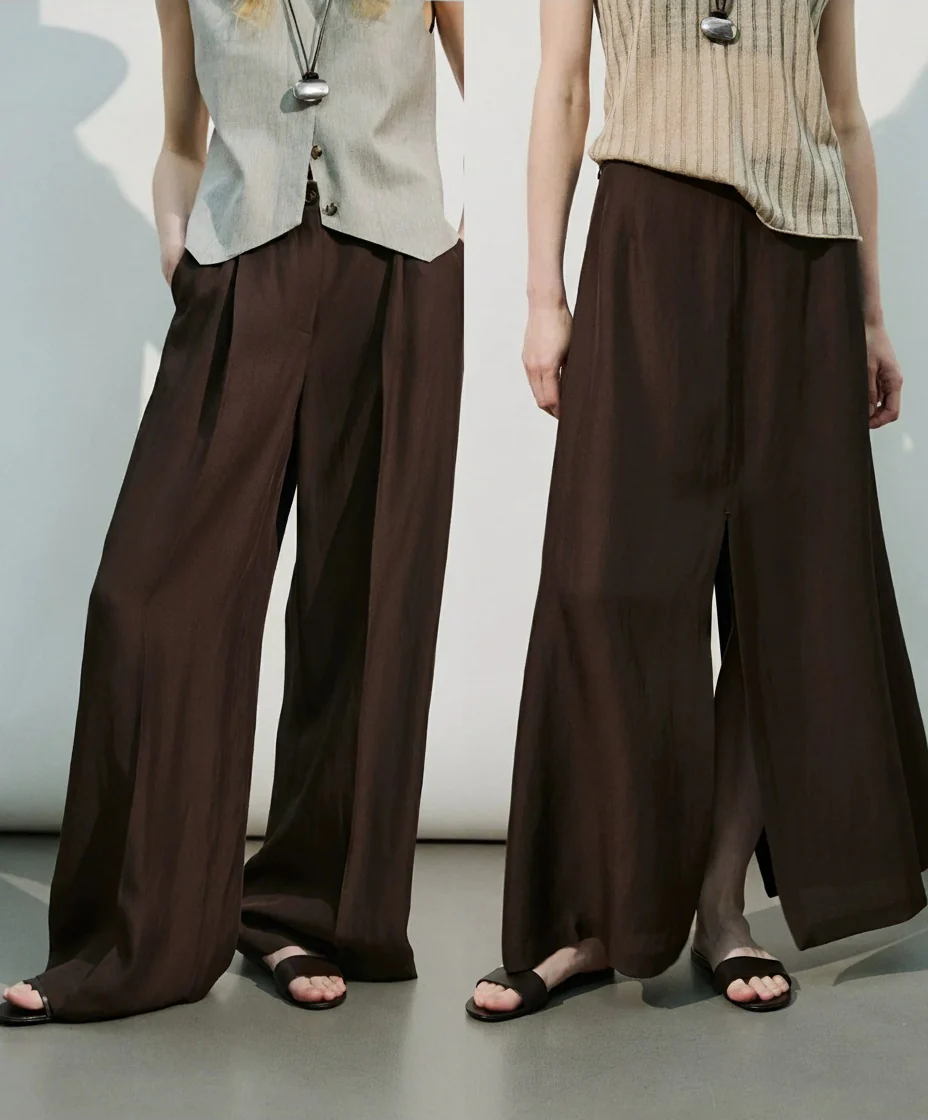 Deconstructed Slit Skirt & Linen-Blend Trousers - Image 7