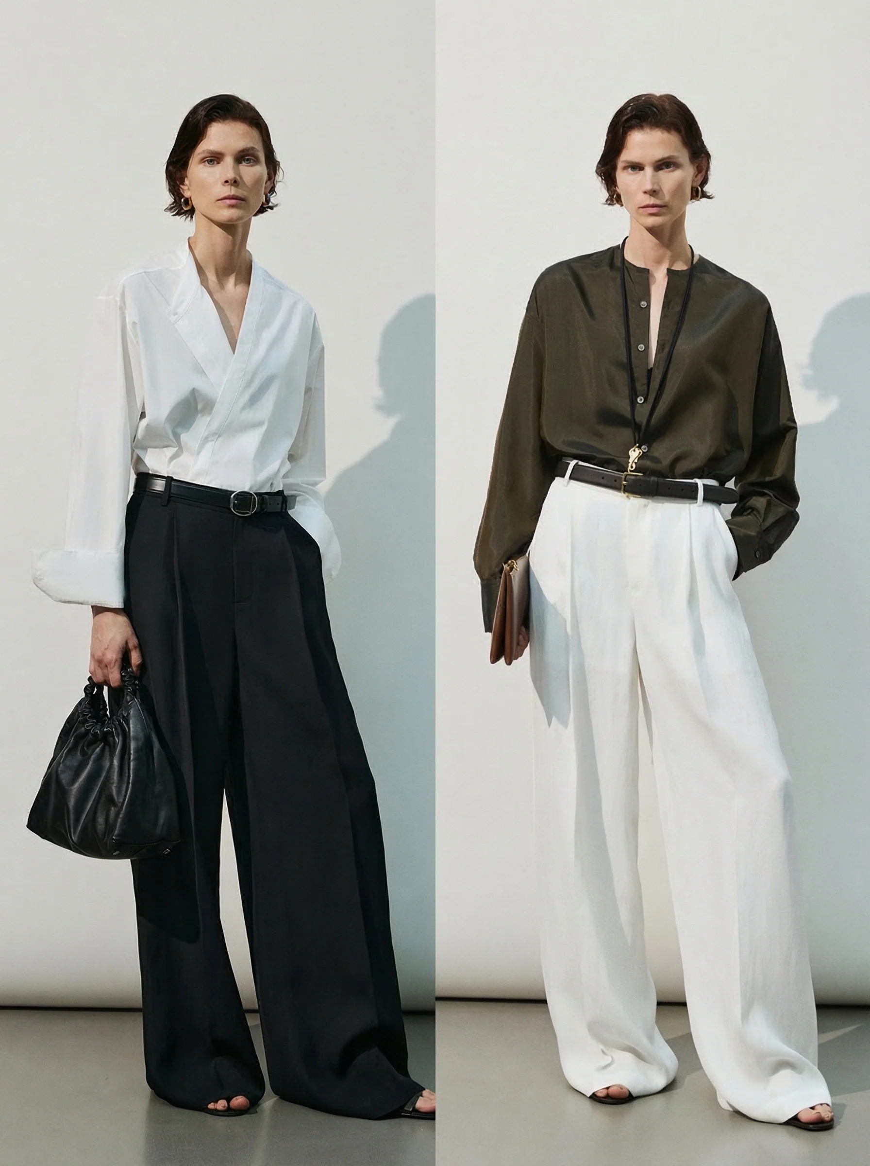 Deconstructed Slit Skirt & Linen-Blend Trousers - Image 8