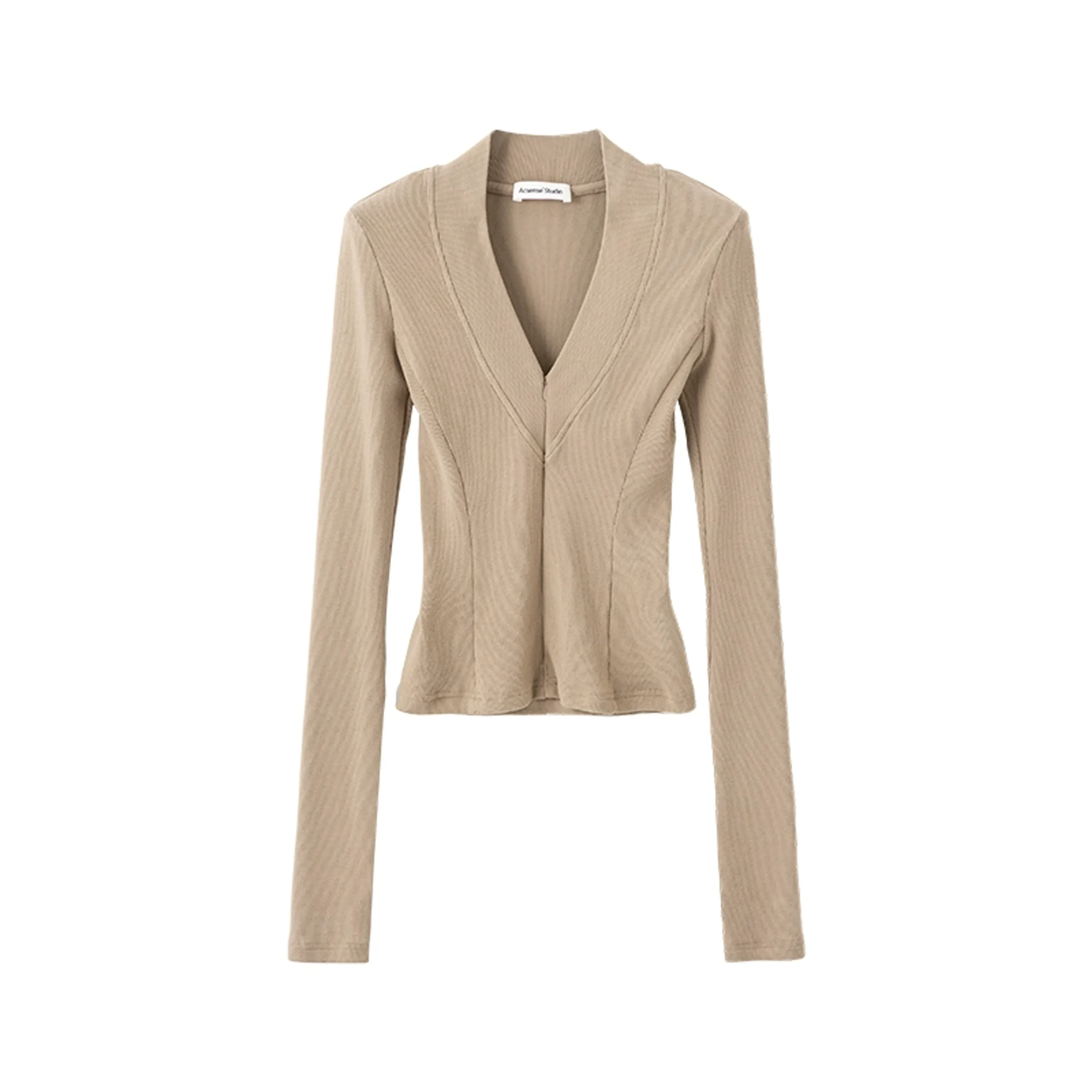 Deep V Stretch Velvet Knit Top - Image 6