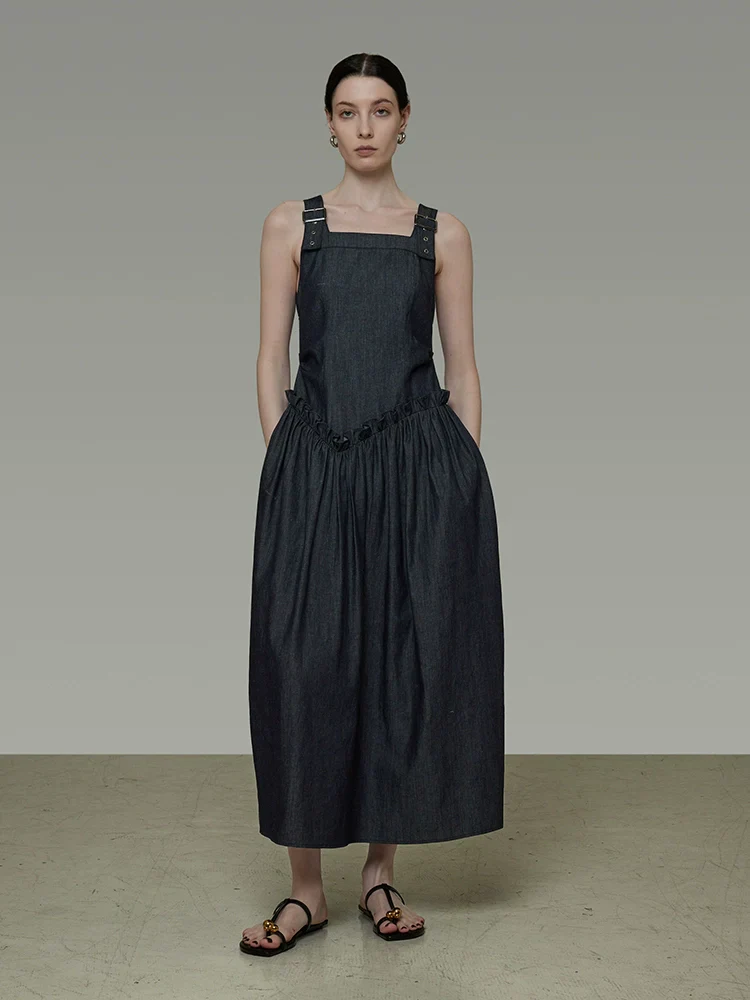 Denim Suspender Dress - Image 2