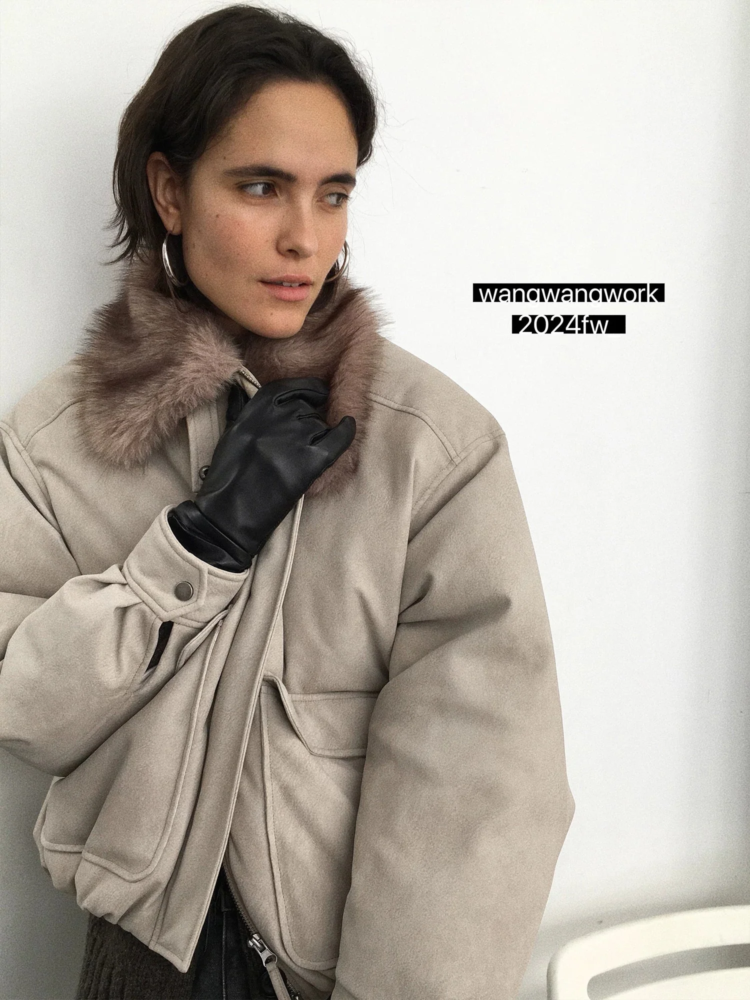 Detachable Faux-Fur Collar PU Down Bomber - Image 5