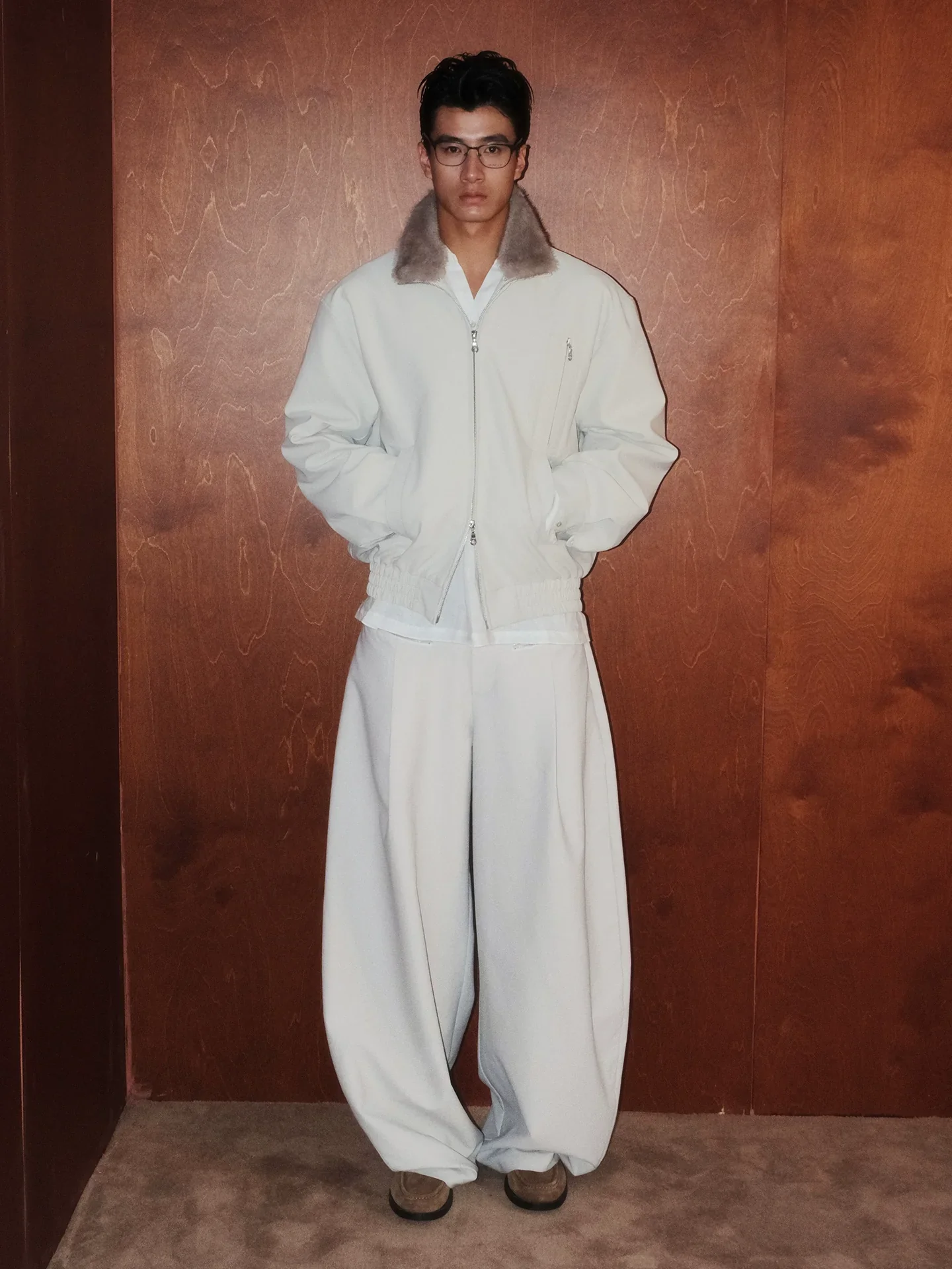 Detachable Faux Shearling Collar Jacket - Image 4