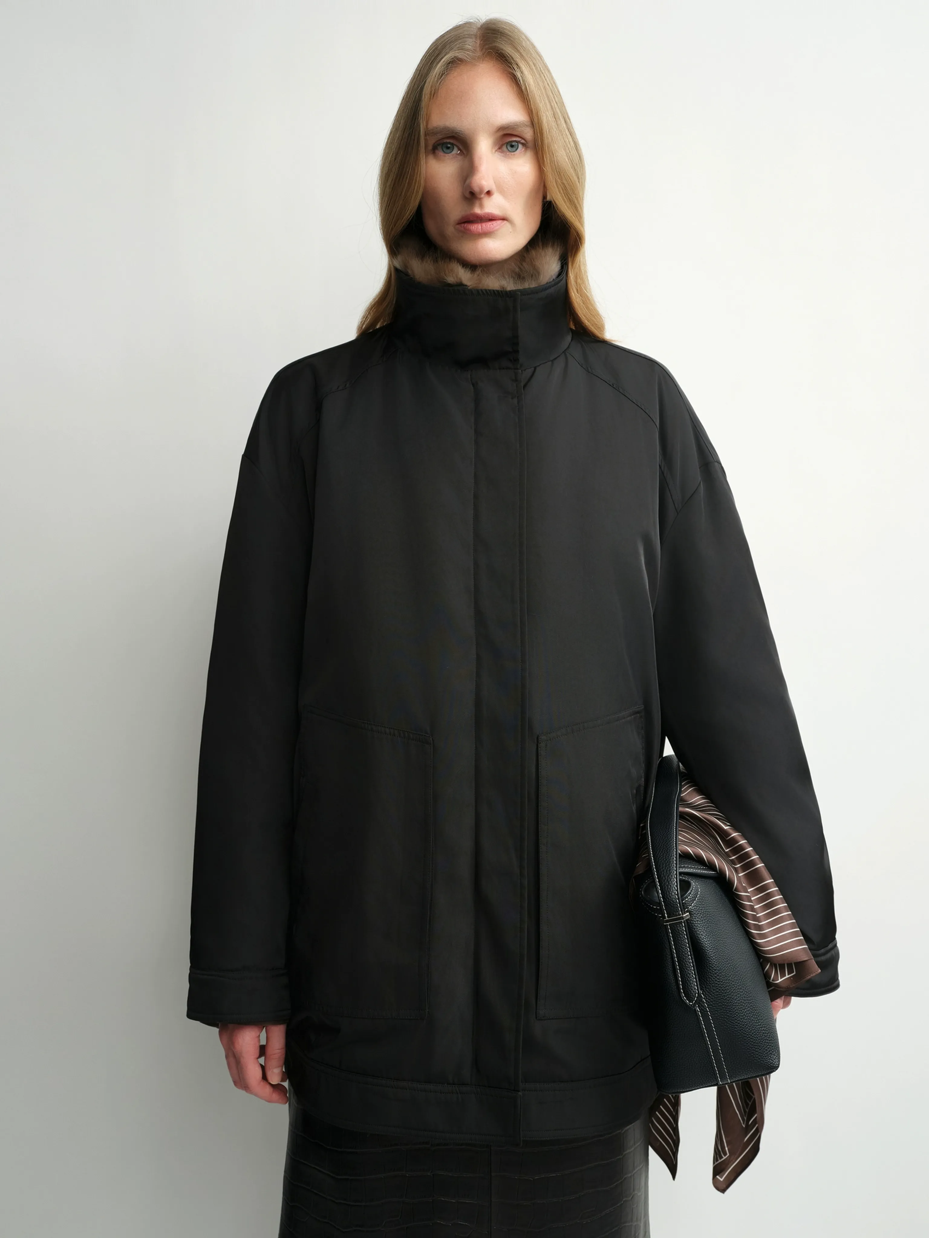 Detachable Fox Fur Collar Down Parka - Image 3