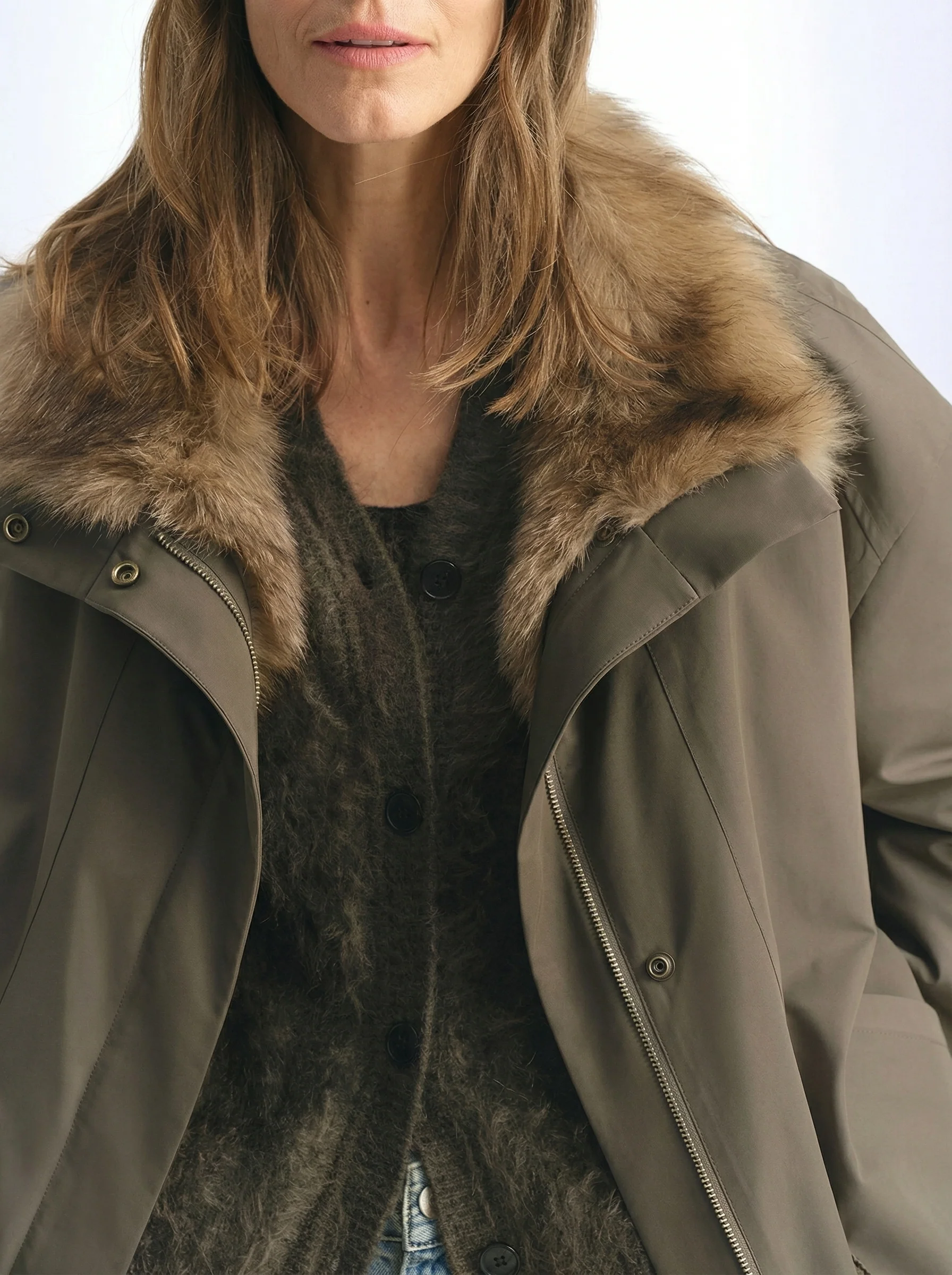 Detachable Fox Fur Collar Down Parka - Image 6