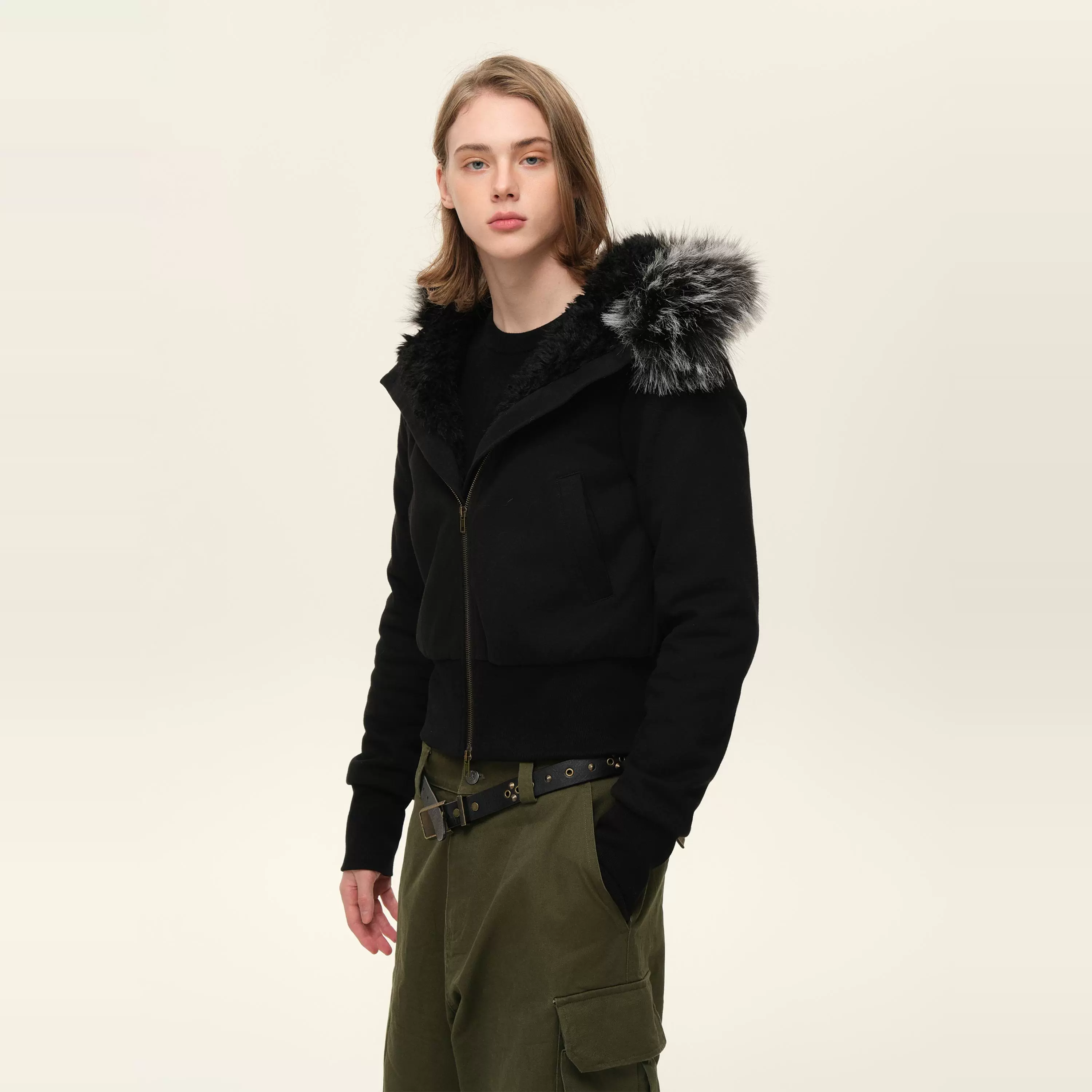 Detachable Fur Hooded Jacket - Image 4