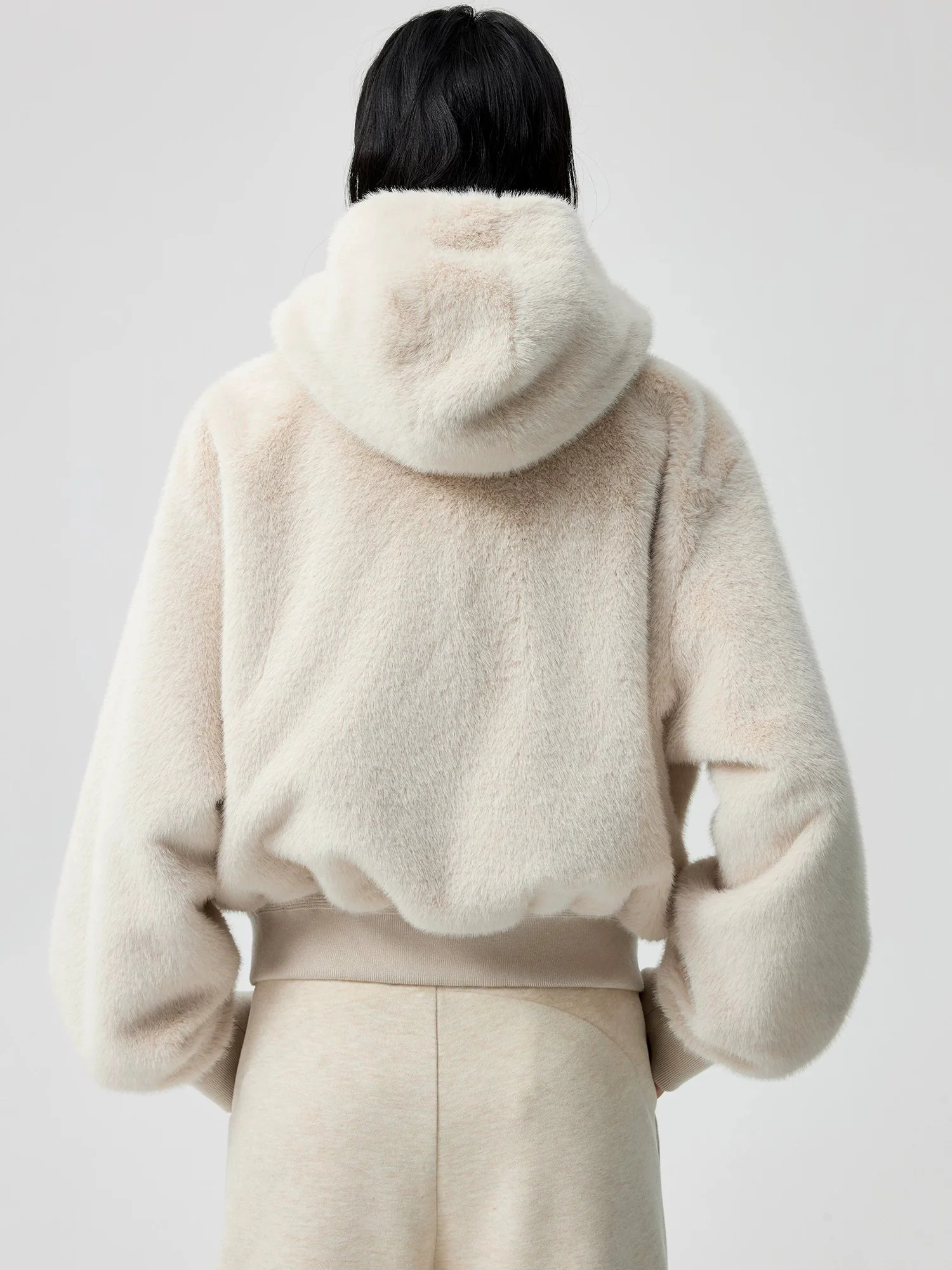 Detachable Hood Faux Fur Bomber - Image 5