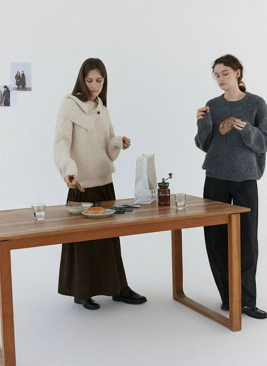 Detachable Scarf Wool-Blend Sweater - Image 6