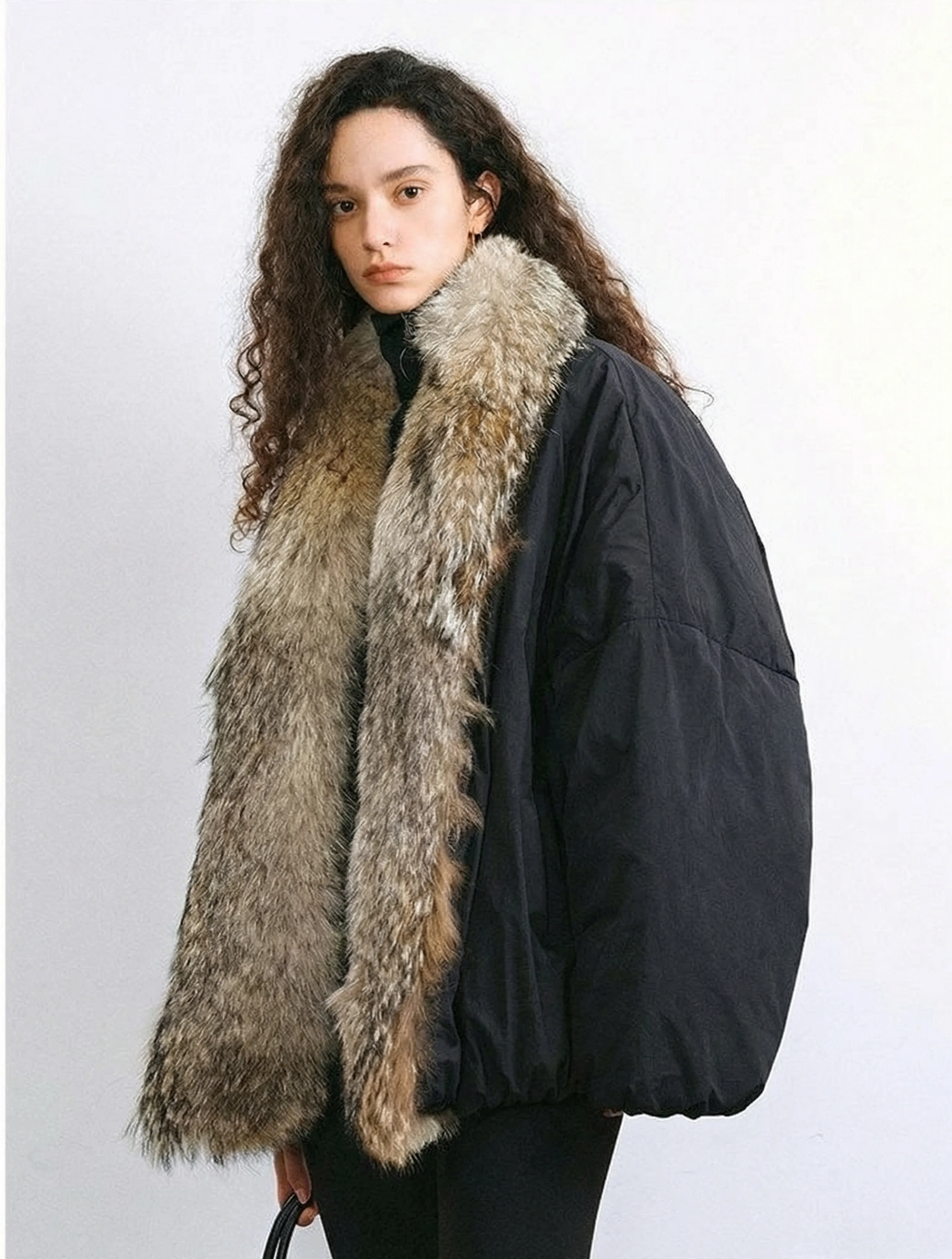 Detachable Wolf Fur Down Parka - Image 4