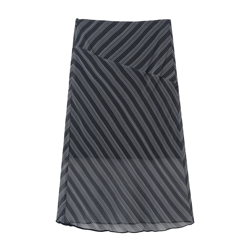 Diagonal Pinstripe Midi Skirt - Image 6